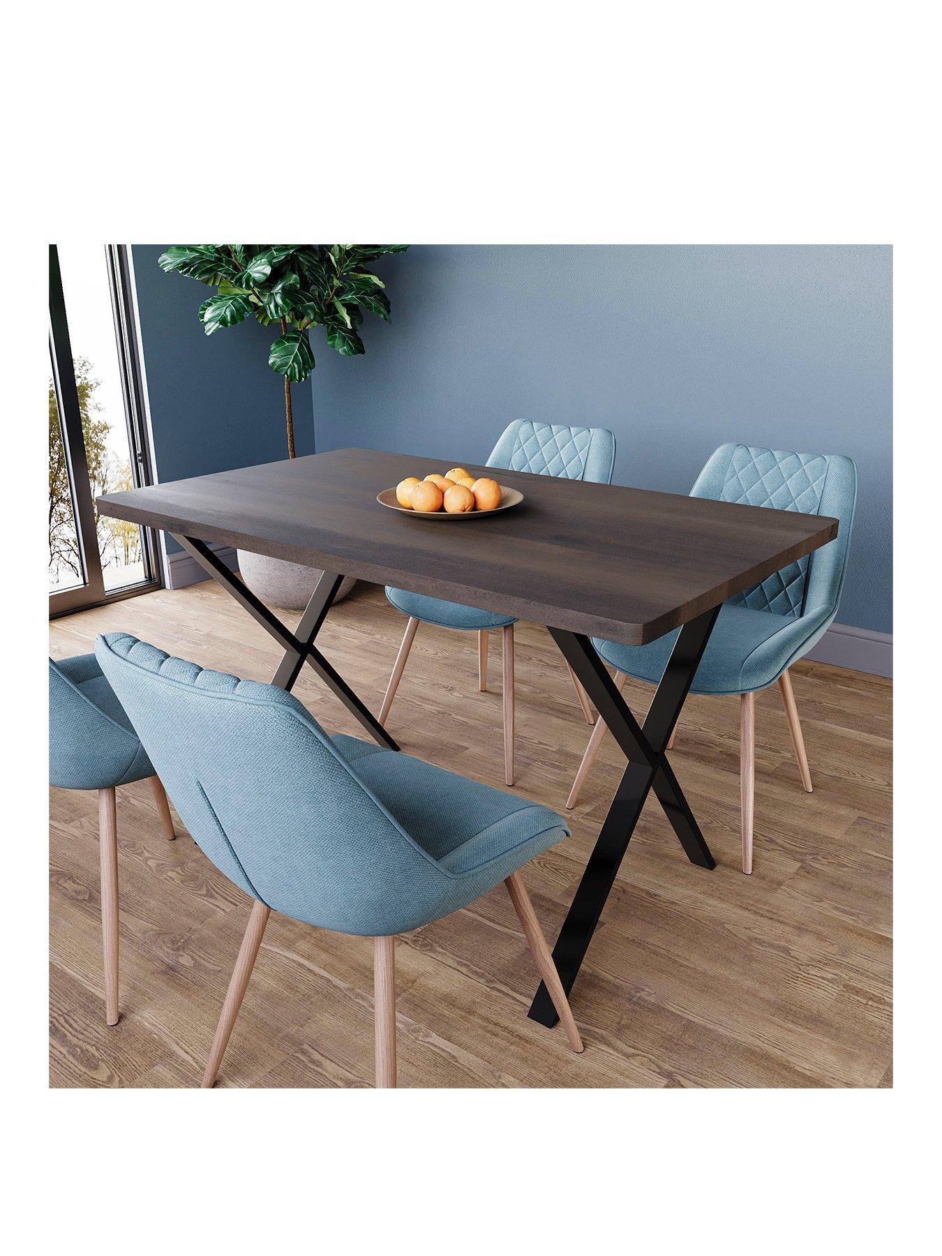 Image 3 of 7 of Vida Designs Havenwood 4 Seater Dining Table With X Shape Legs
