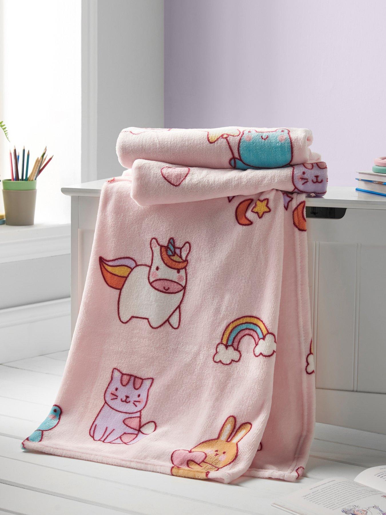 Couverture Polaire Pour Enfant Catherine Lansfield - 130 X 170 Cm - Motif Forever Together Pastel