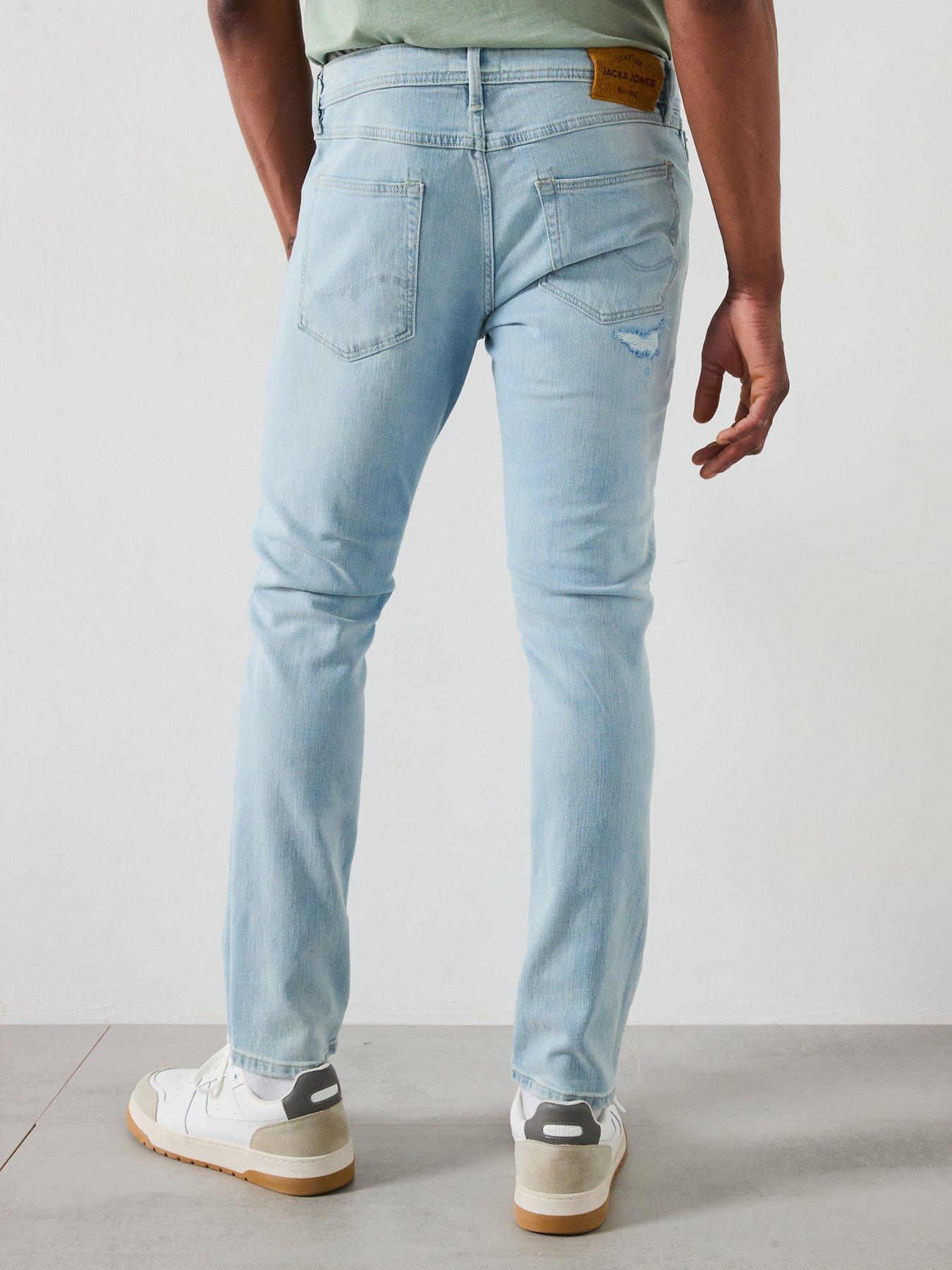 Image 2 of 4 of Jack & Jones Glenn Cole Ripped Slim Fit Jeans - Blue Denim