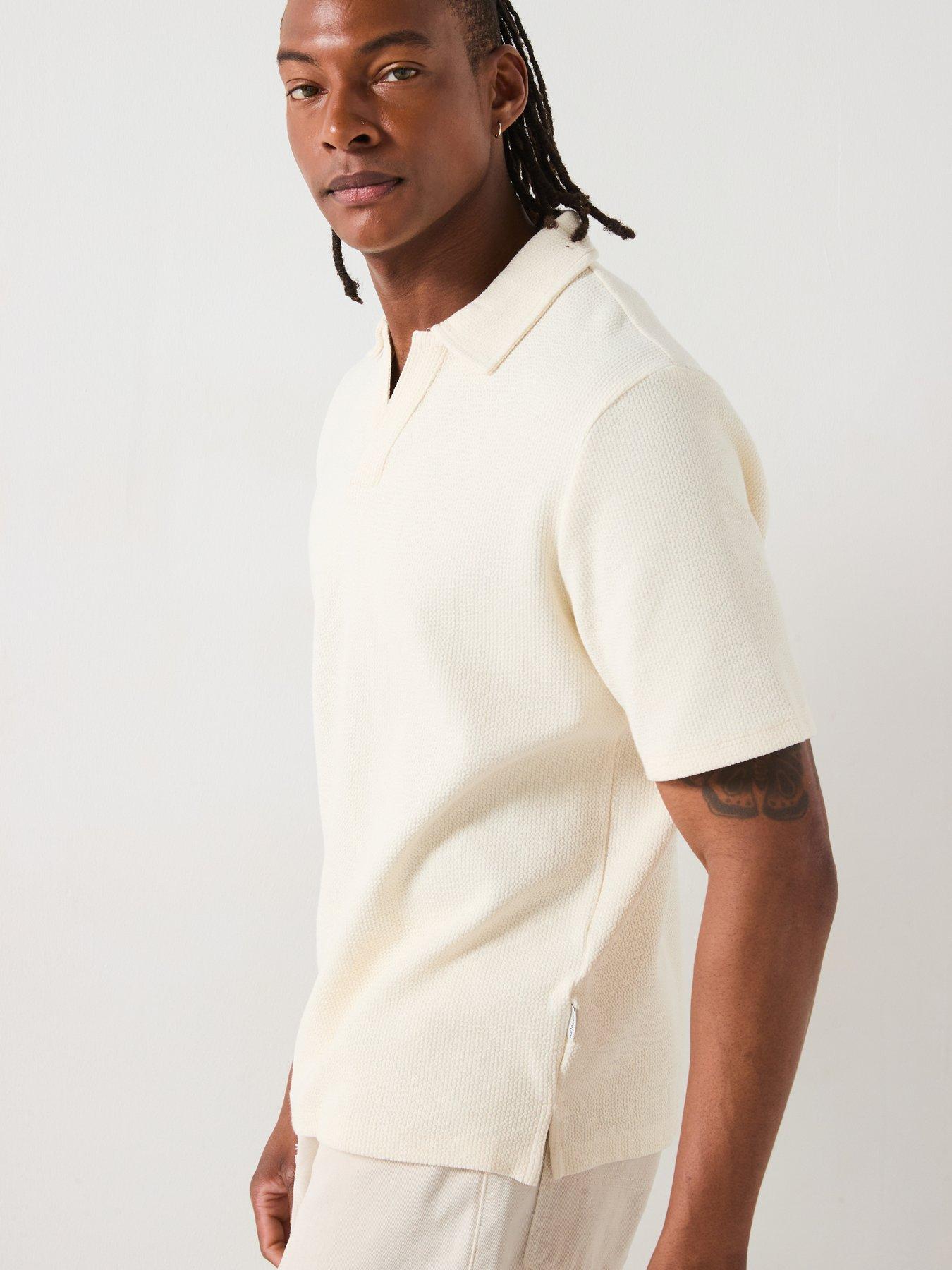 Image 5 of 6 of Jack & Jones Islington Texture Polo Shirt - Antique White