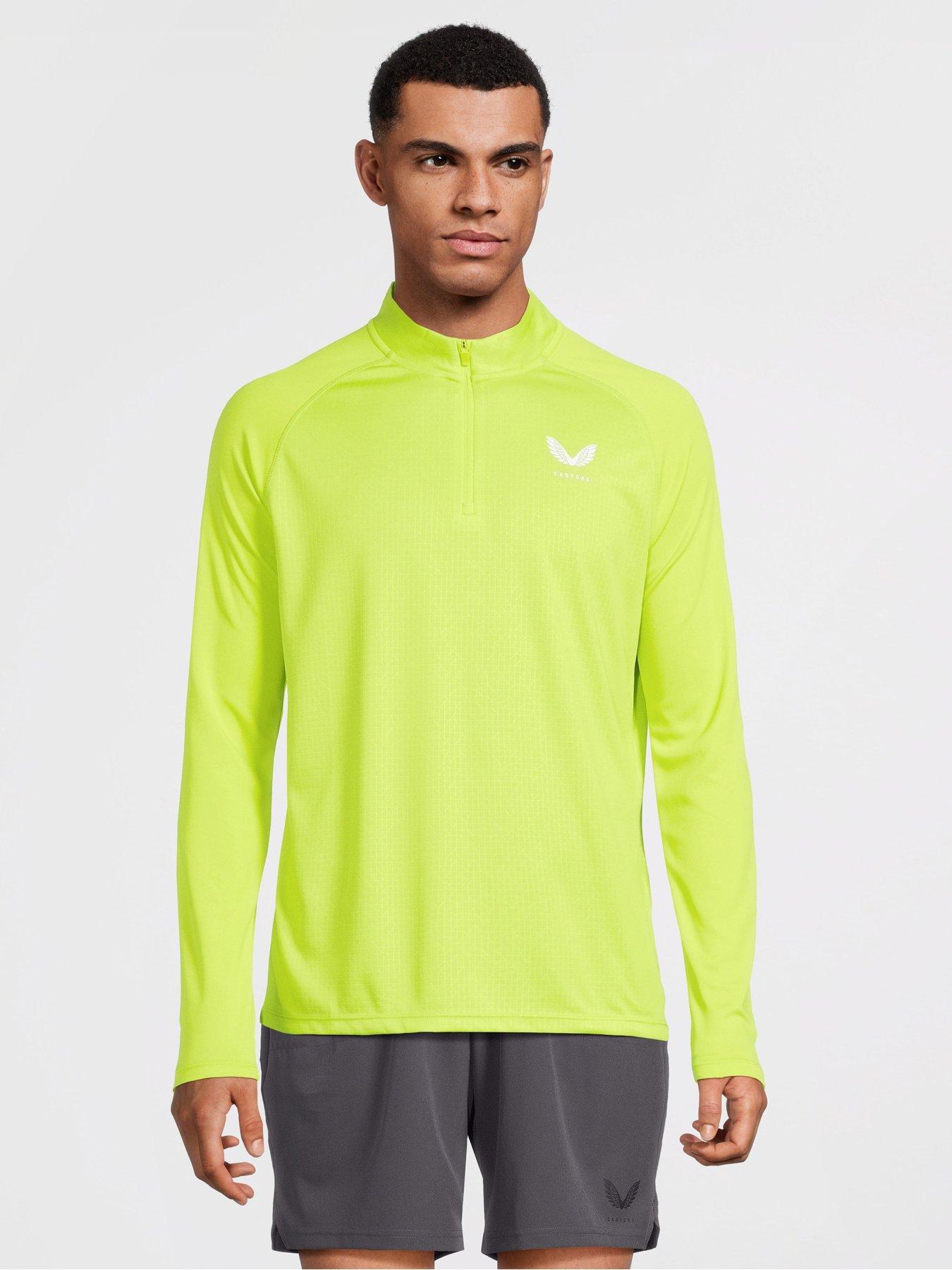 undefined Men's Training Adapt 1/4 Zip Long Sleeve Top - Acid Lime/White