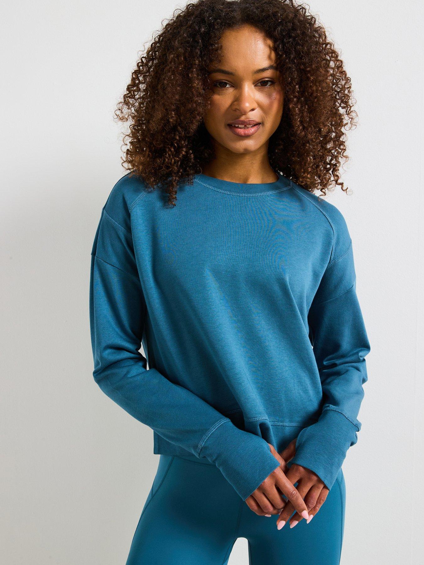 undefined Womens Training After Class Crop Sweatshirt - Blue