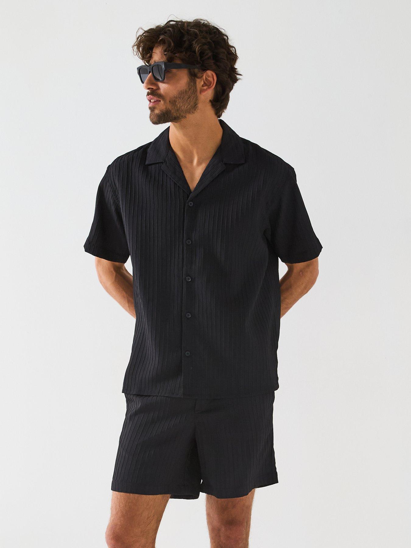 undefined Massimo Resort Shirt And Shorts Set - Black