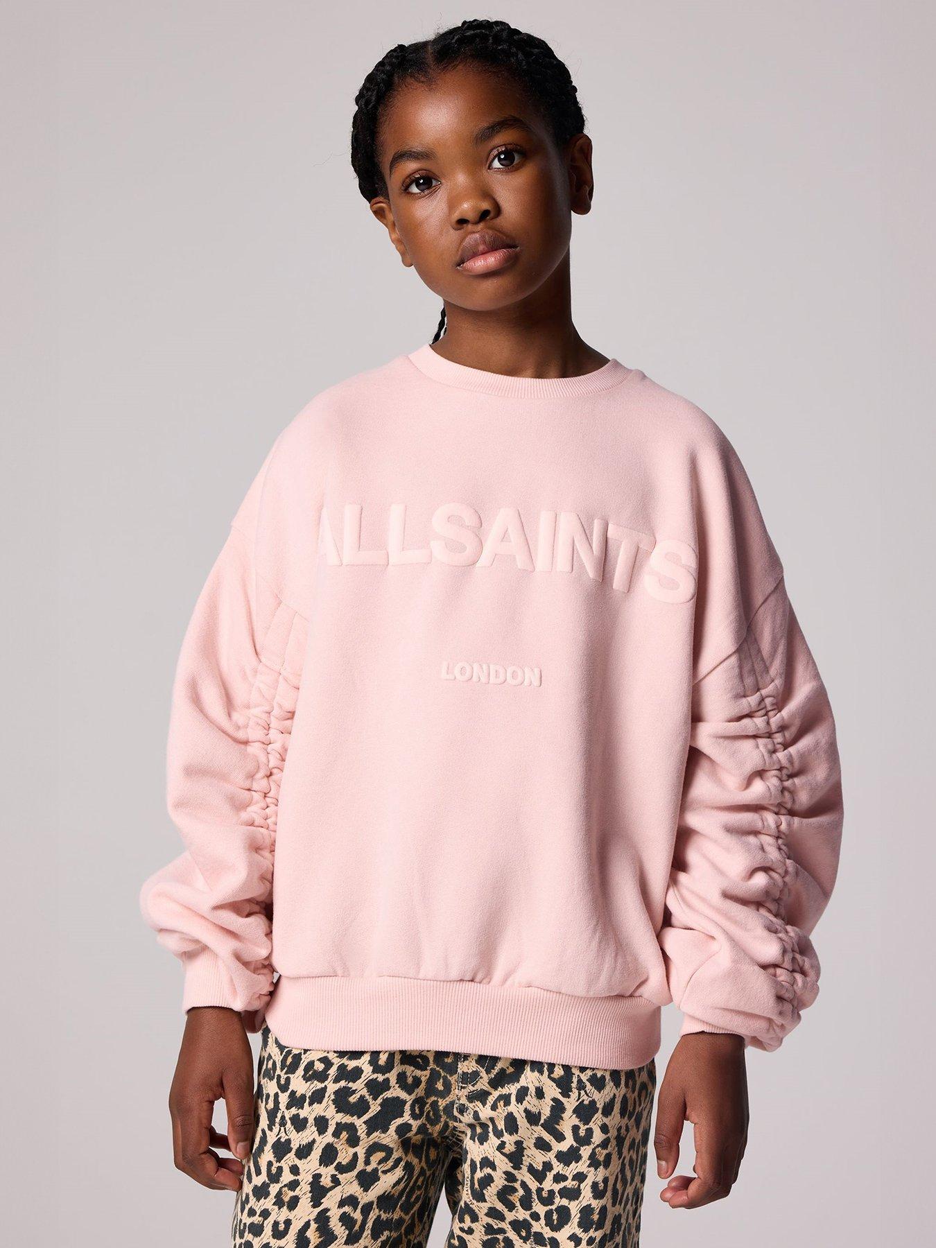 undefined Girls Ruched Sweat Top - Pink