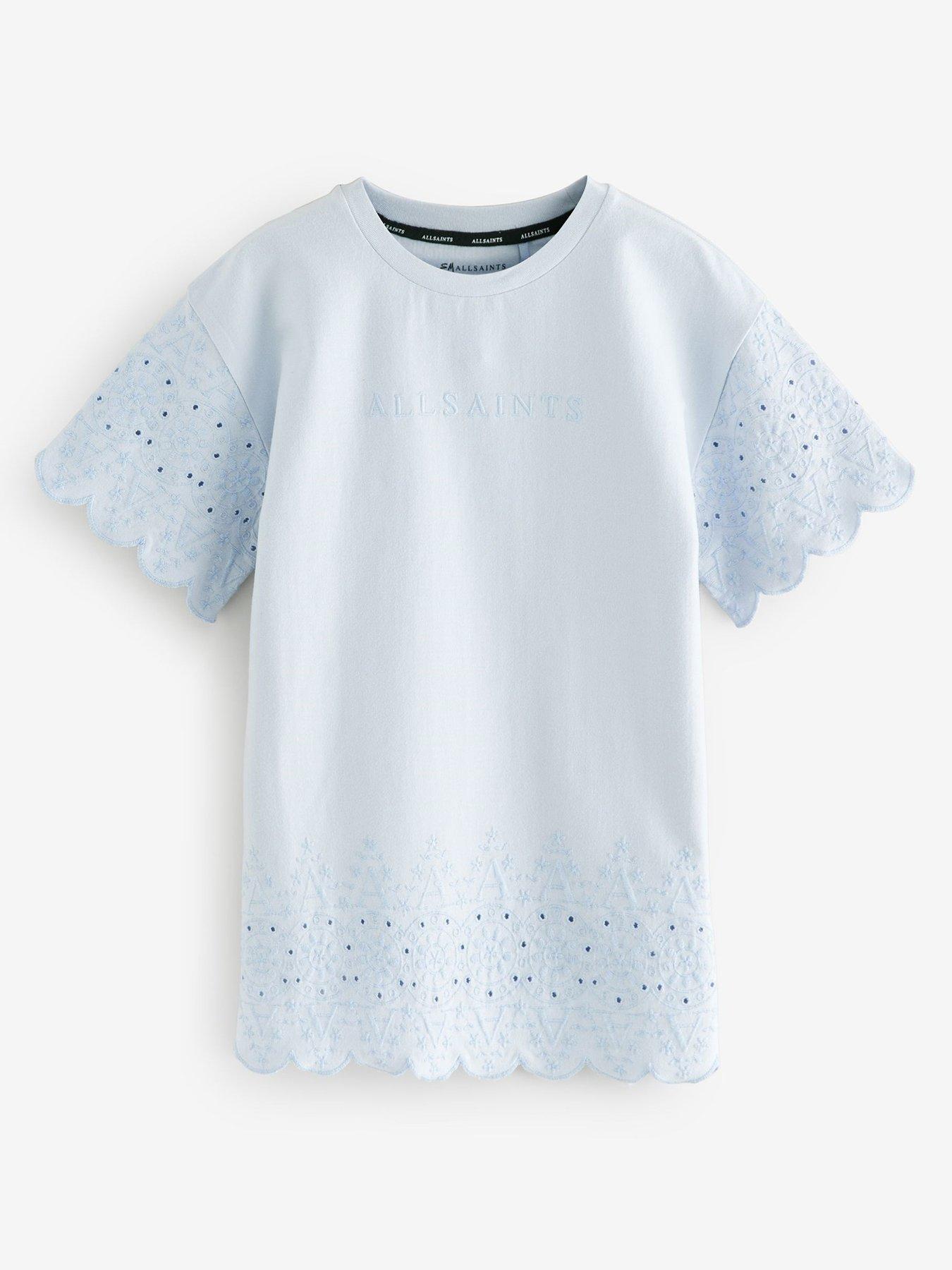 undefined All Saints Lace T-Shirt Dress - White