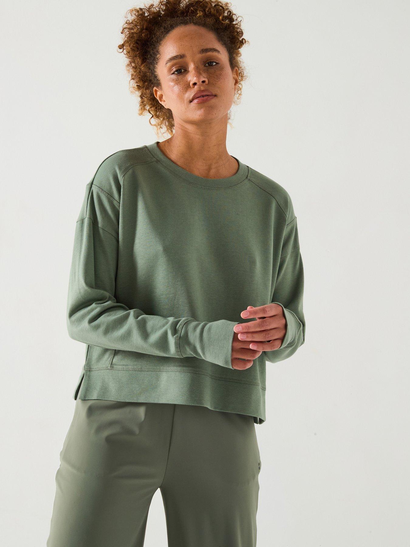 undefined Womens Training After Class Crop Sweatshirt - Green