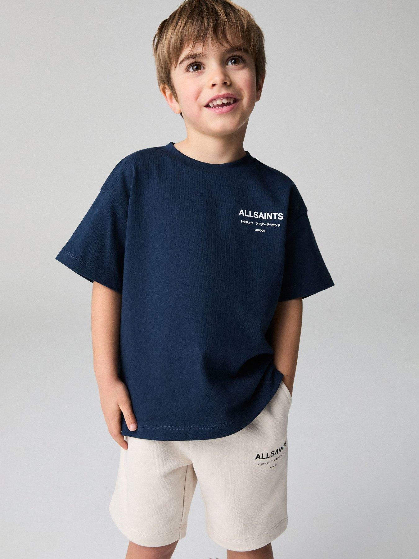 Image 1 of 3 of smALLSAINTS Younger Boys Logo T-shirt - Navy