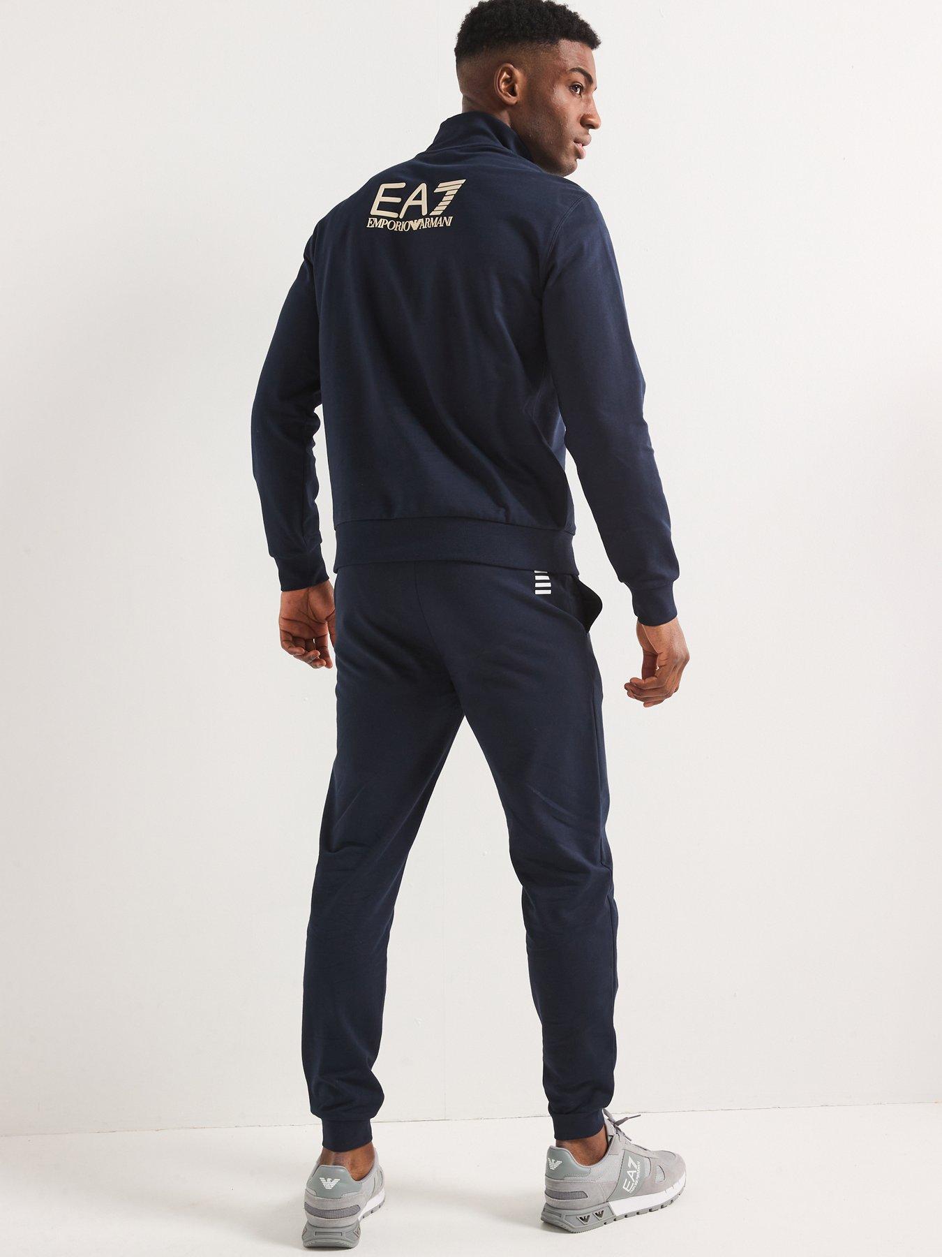 Image 2 of 6 of EA7 Emporio Armani Train Visibility Zip Neck Tracksuit - Dark Blue