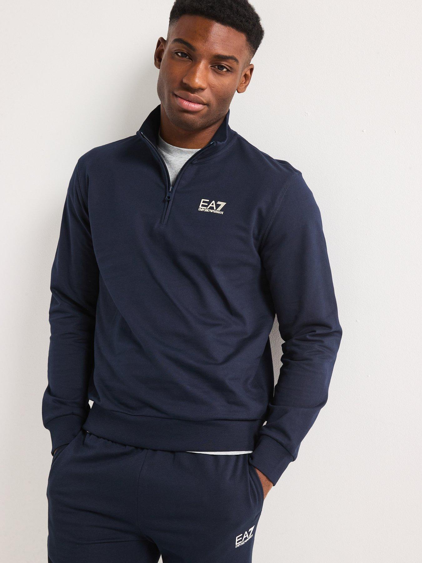 Image 5 of 6 of EA7 Emporio Armani Train Visibility Zip Neck Tracksuit - Dark Blue