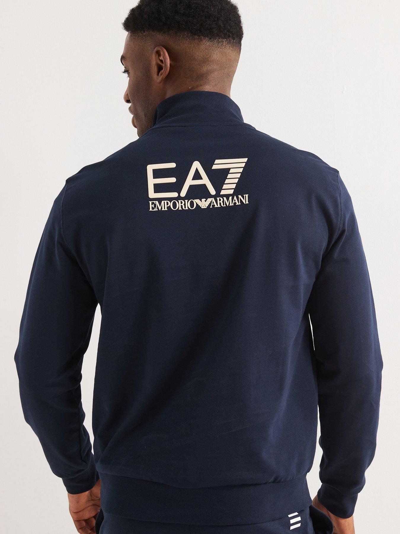 Image 6 of 6 of EA7 Emporio Armani Train Visibility Zip Neck Tracksuit - Dark Blue