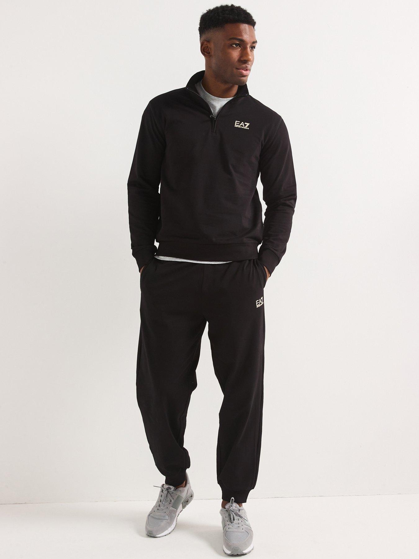 Image 1 of 5 of EA7 Emporio Armani Train Visibility Zip Neck Tracksuit - Black