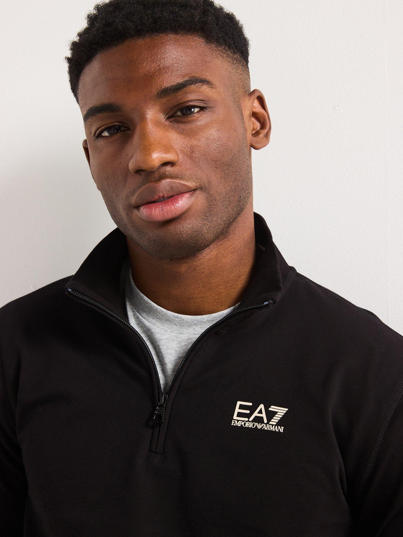Image 4 of 5 of EA7 Emporio Armani Train Visibility Zip Neck Tracksuit - Black