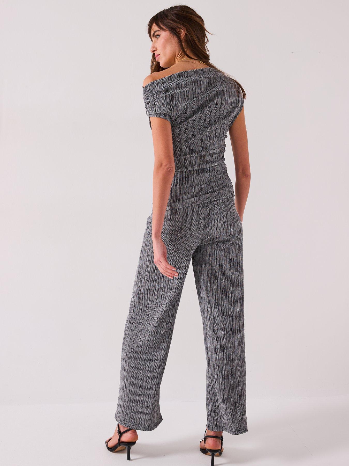 Image 2 of 6 of V by Very Textured Asymmetric Top Co-Ord - Mono