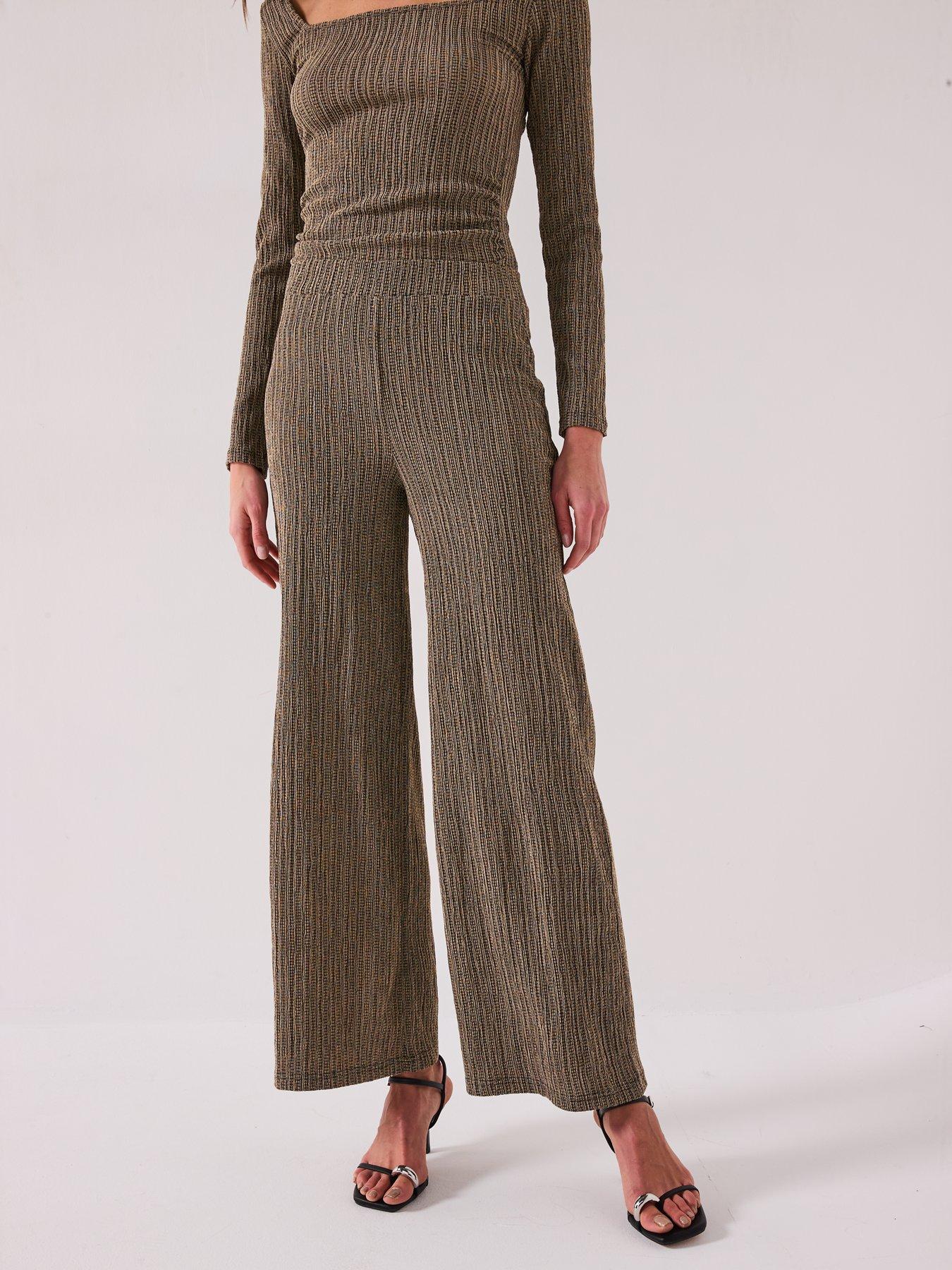 undefined Textured Wide Leg Trouser Co-Ord - Mono
