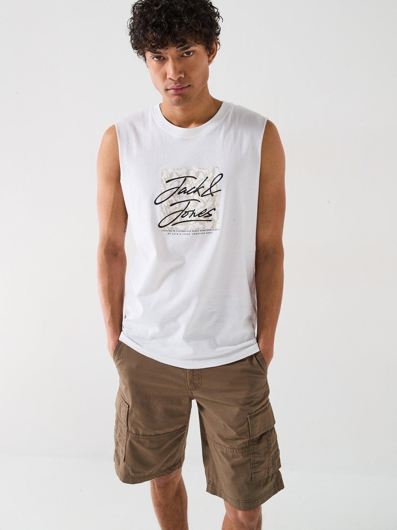 undefined Split Graphic Vest - White