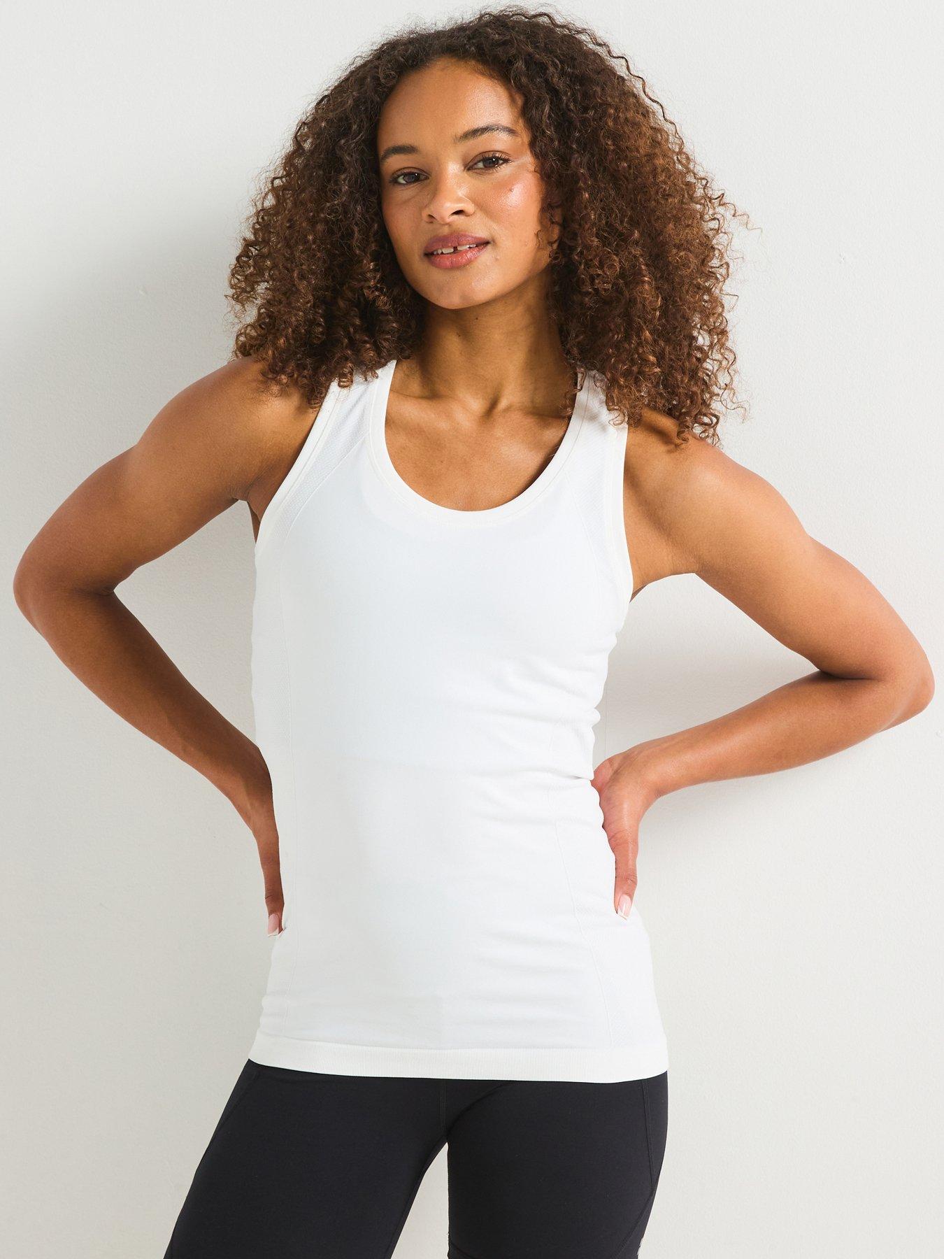 Image 1 of 6 of Sweaty Betty Womens Training Athlete Seamless Workout Tank Top - White