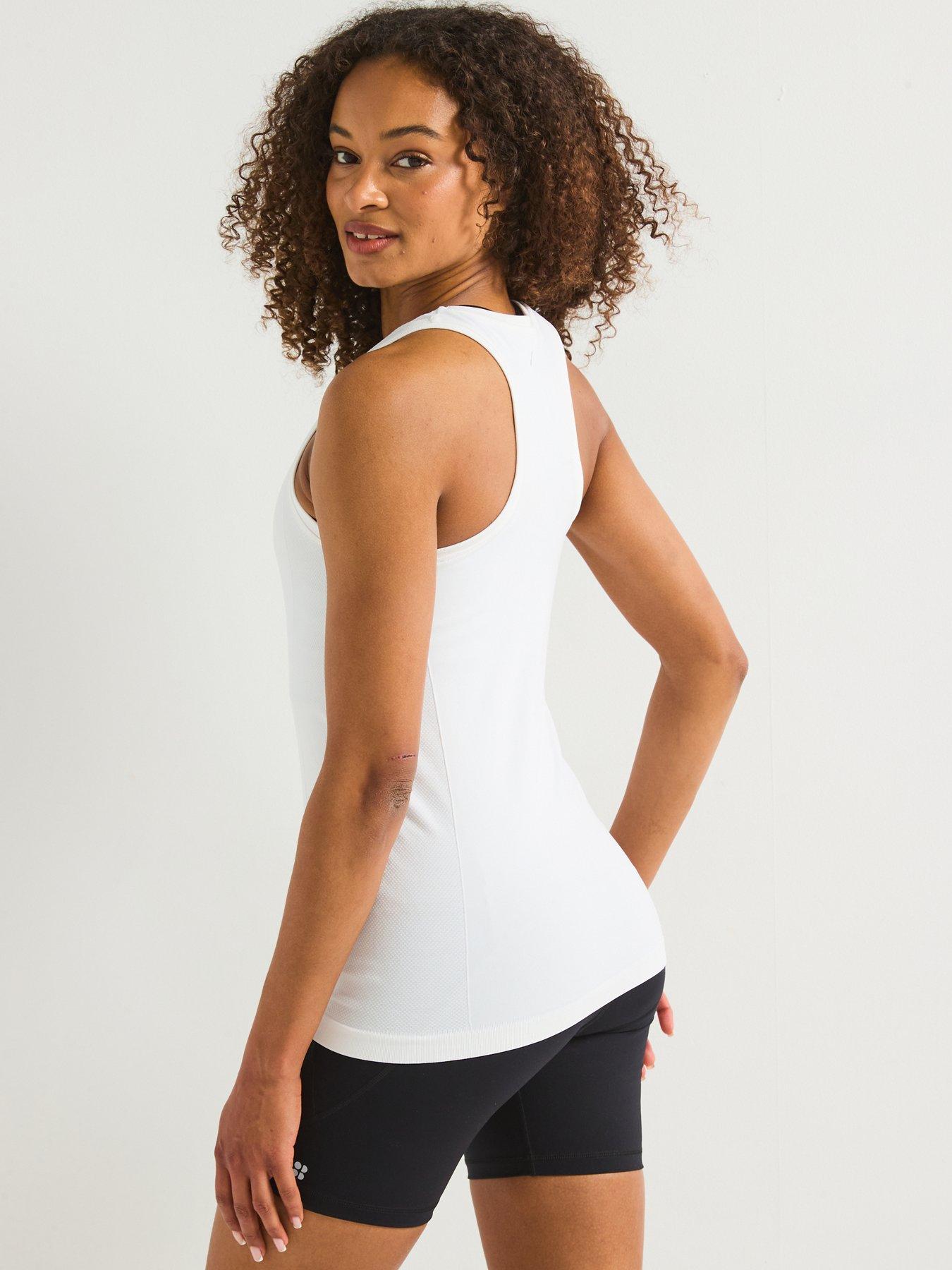 Image 2 of 6 of Sweaty Betty Womens Training Athlete Seamless Workout Tank Top - White