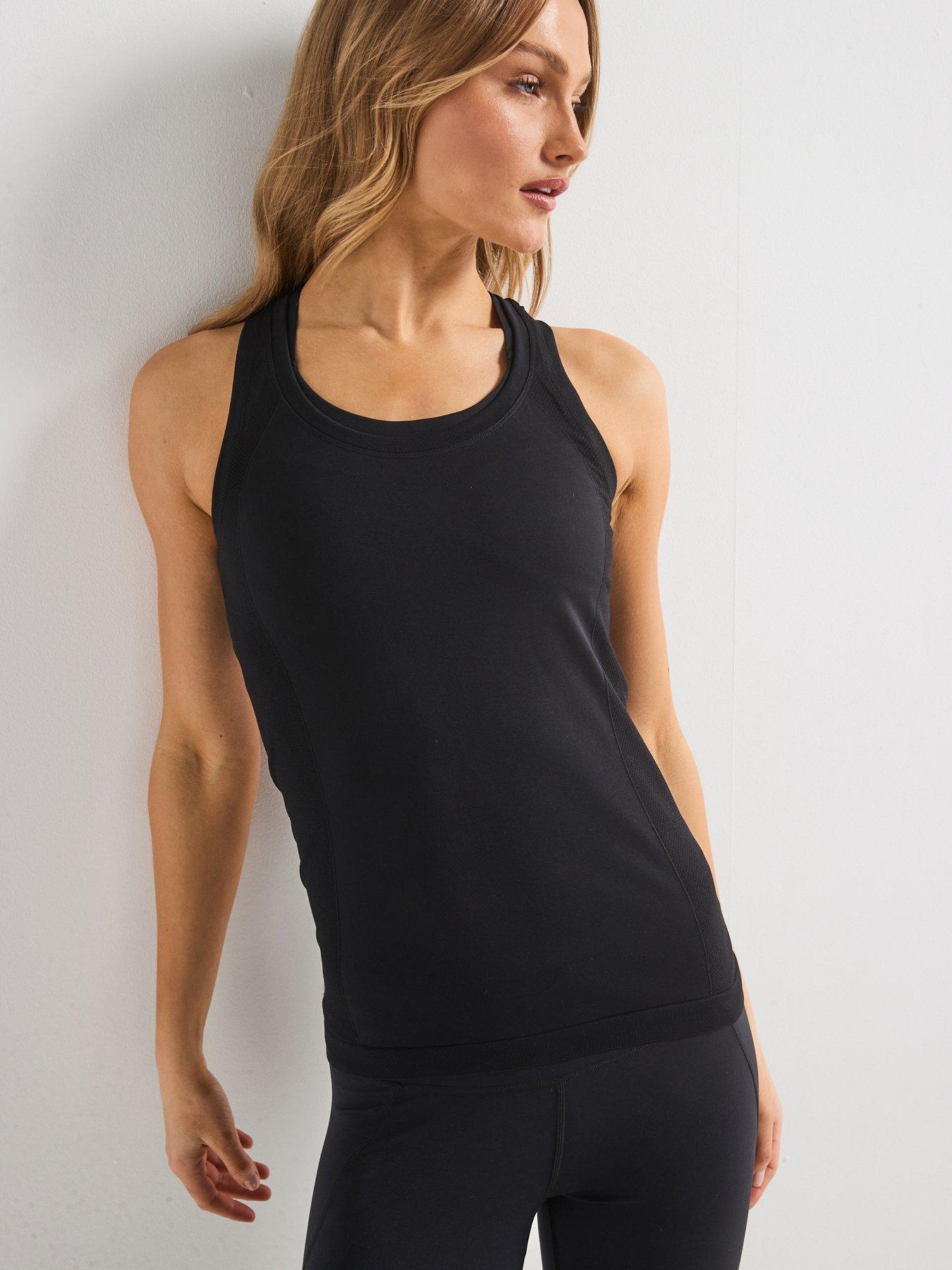undefined Womens Training Athlete Seamless Workout Tank Top - Black
