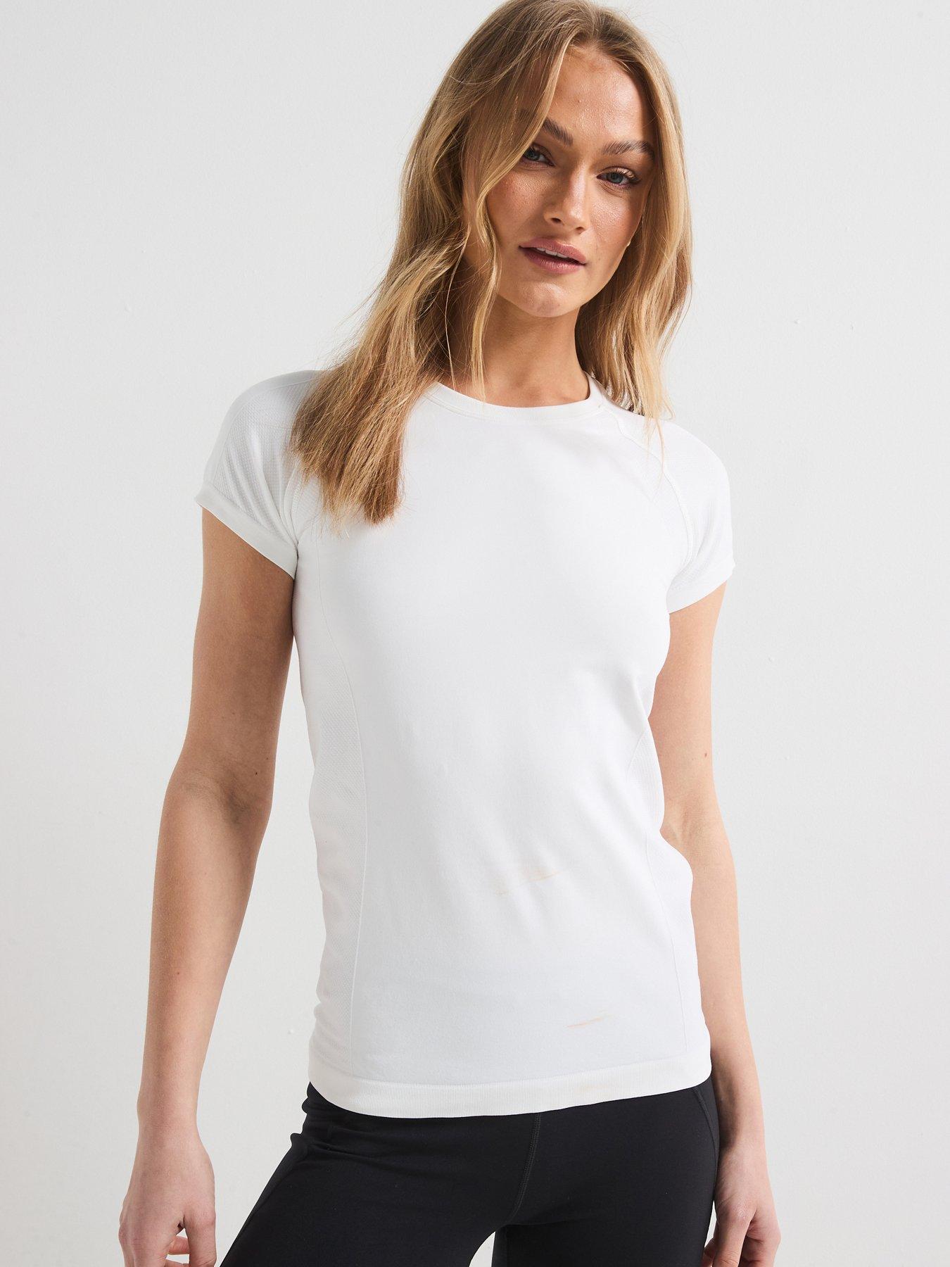 undefined Womens Training Athlete Seamless Workout T-Shirt - White
