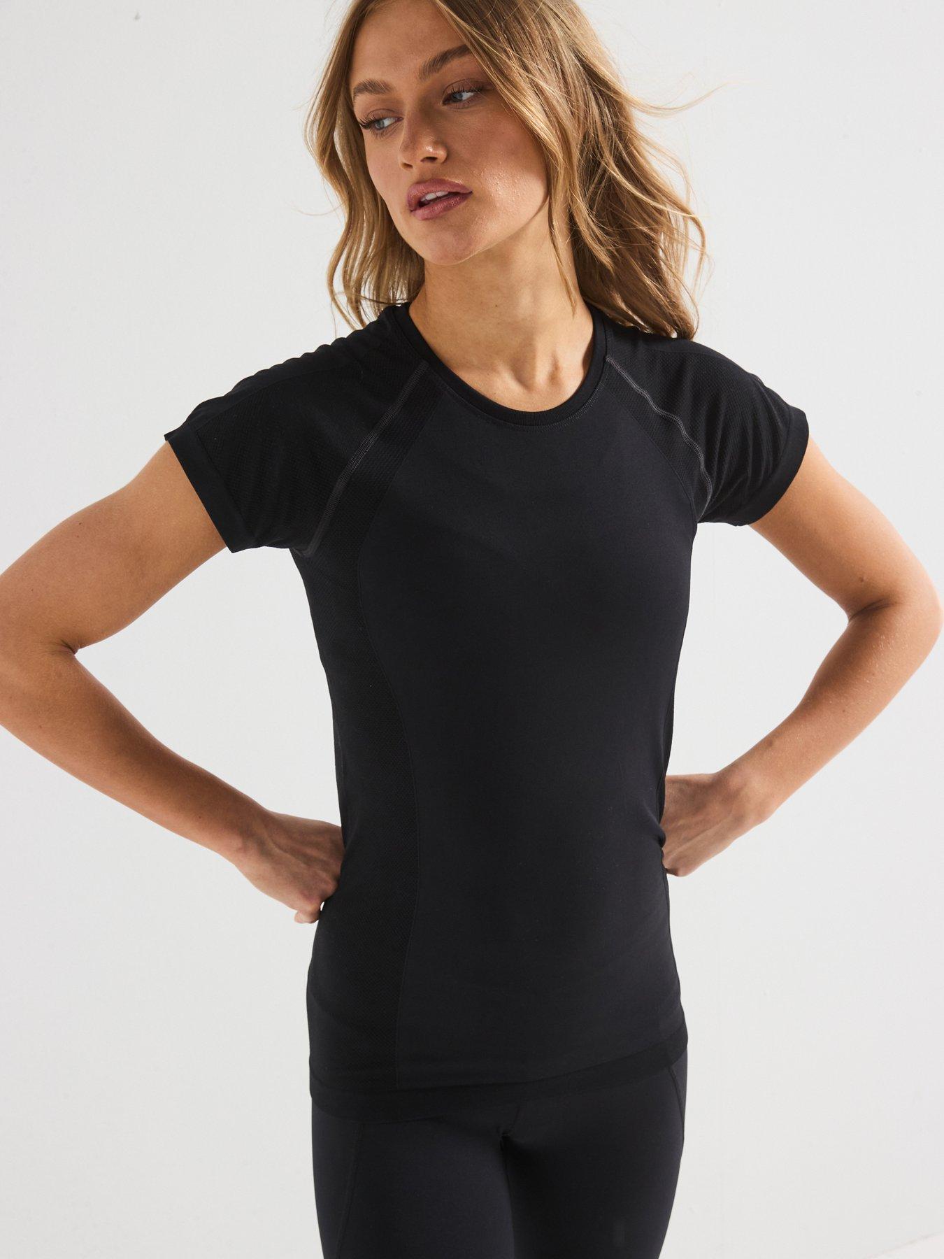 undefined Womens Training Athlete Seamless Workout T-Shirt - Black