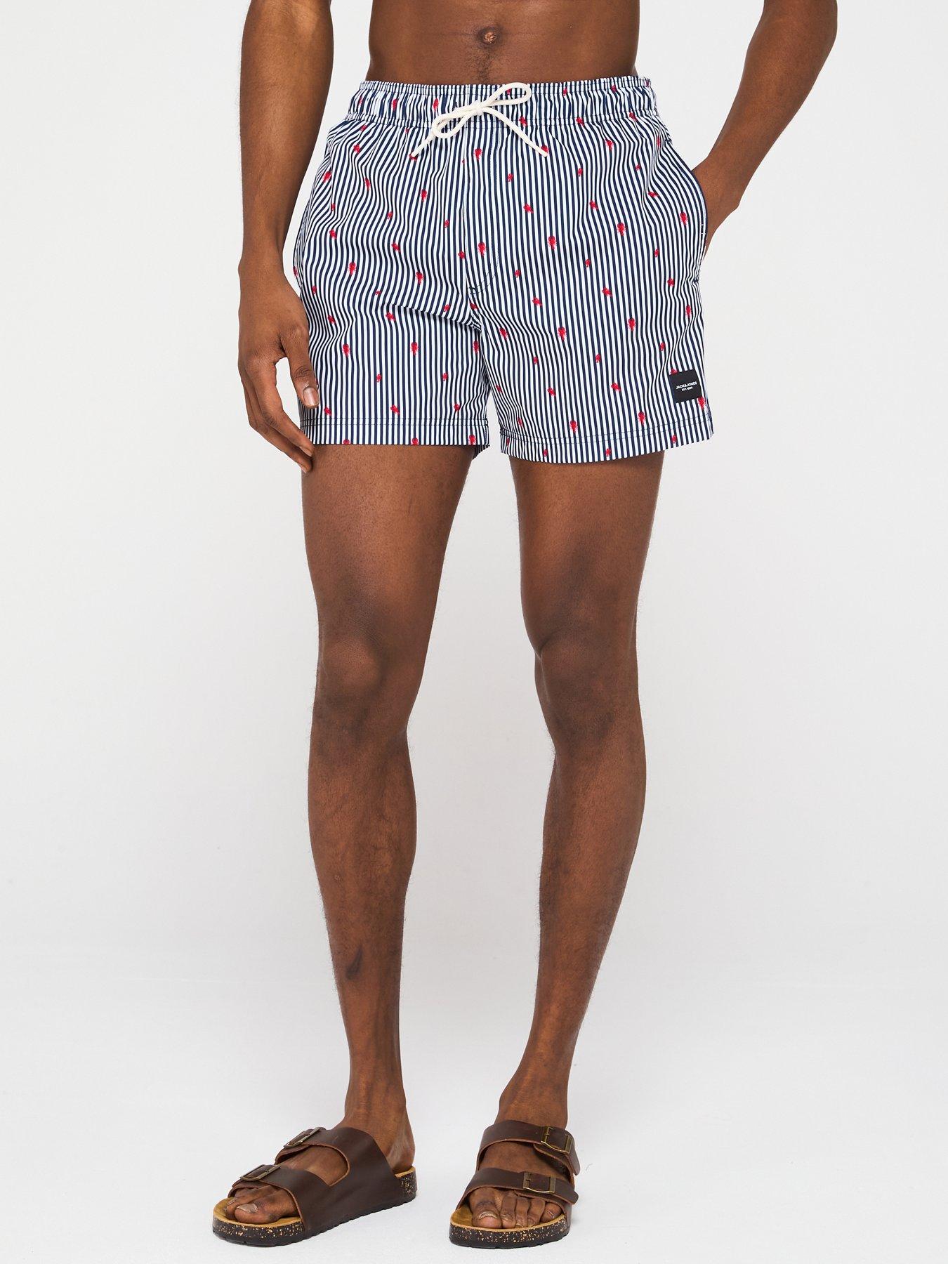 undefined Maui Mini Stripe Swim Shorts - Navy Blazer