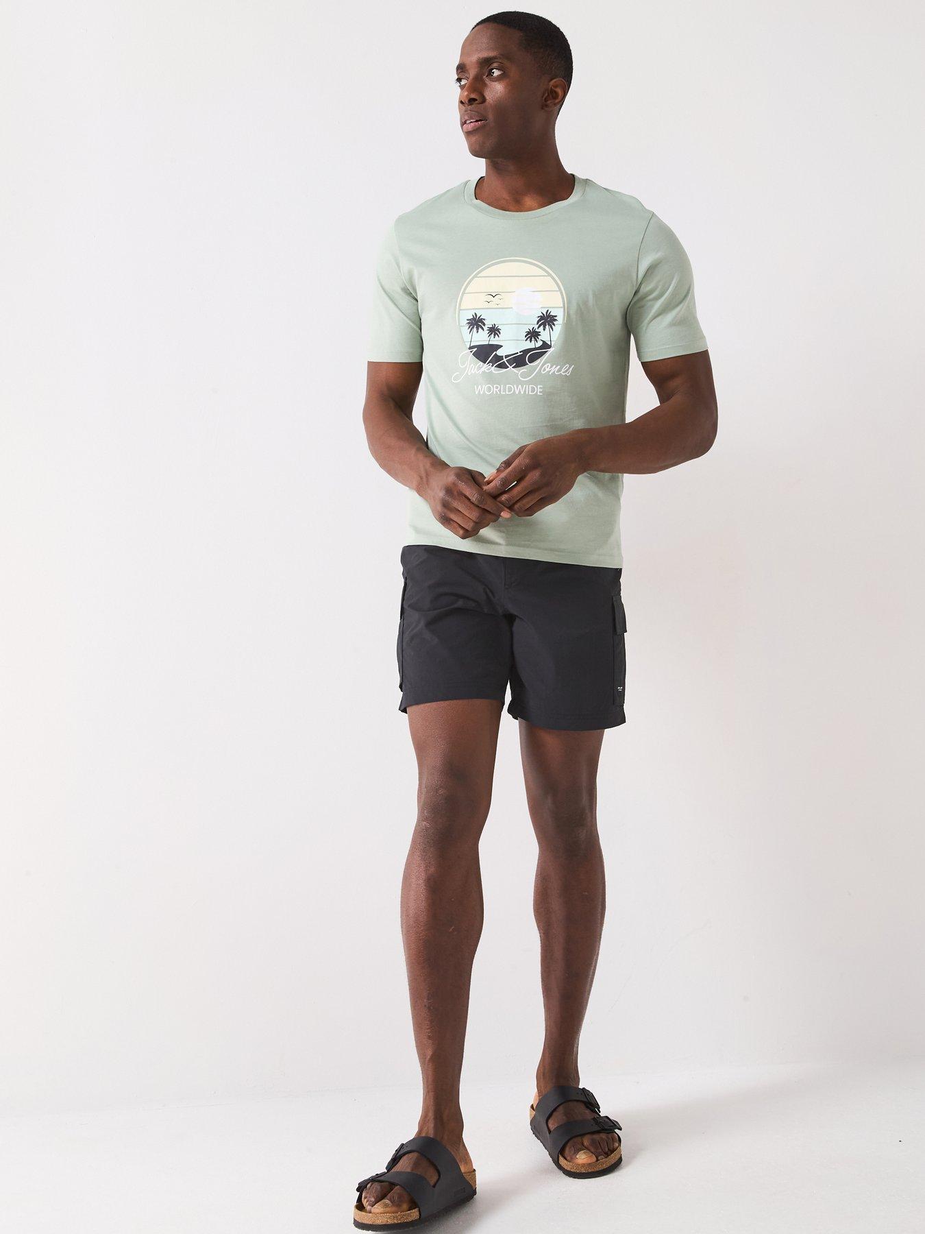 Image 3 of 5 of Jack & Jones Naxos Cargo Swim Shorts - Black