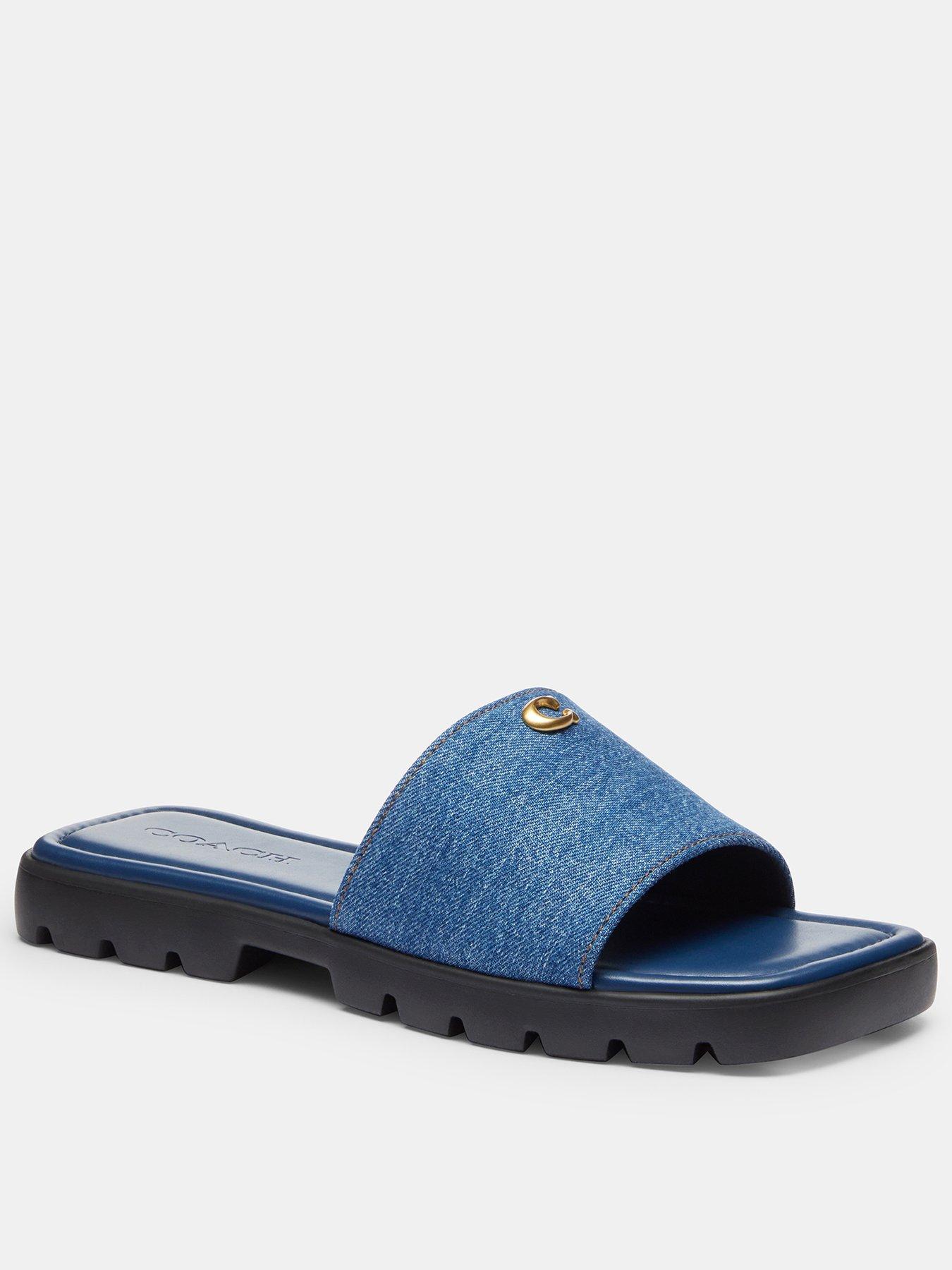 COACH Florence Denim Sandals - Blue