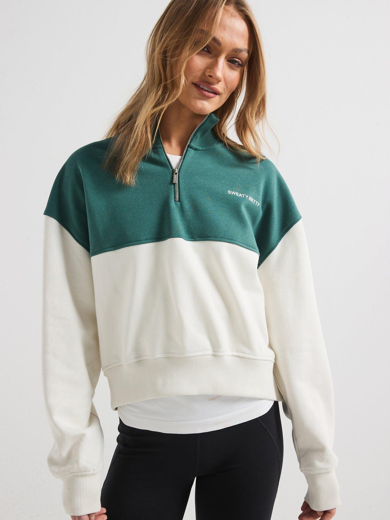undefined Womens Training Revive Crop Half Zip - Green