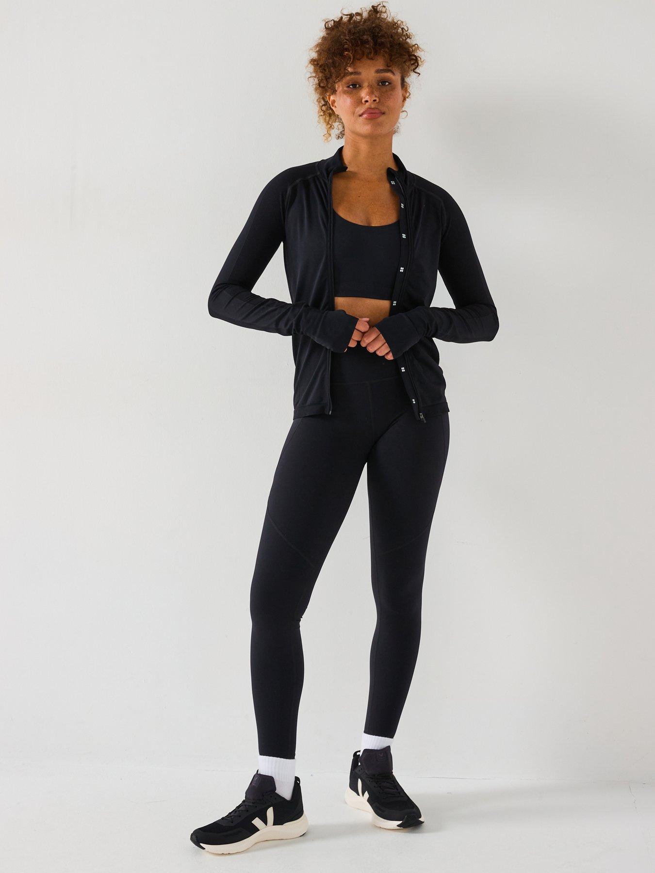 Image 3 of 6 of Sweaty Betty Womens Training Athlete Seamless Workout Zip Up - Black