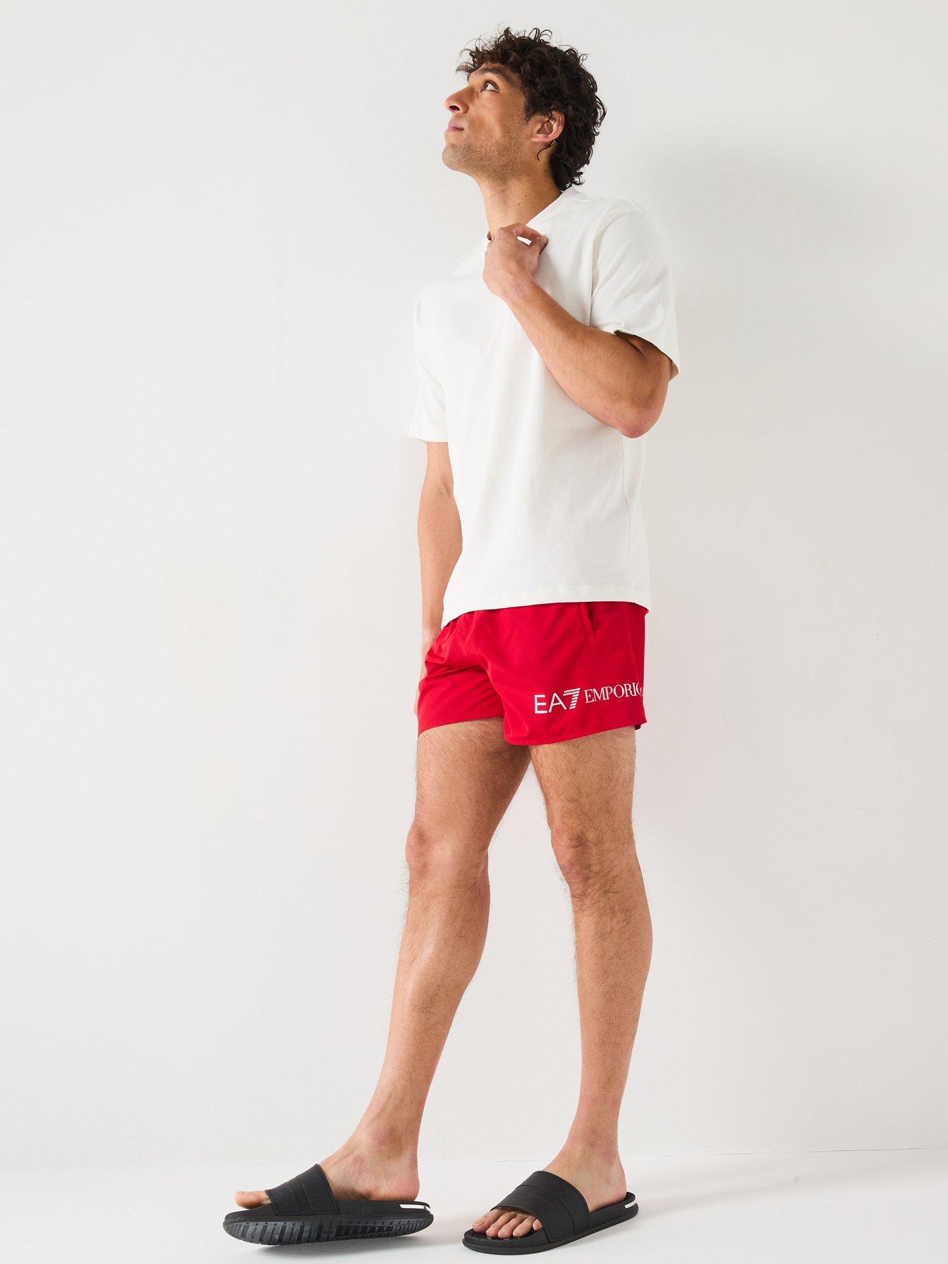 Image 3 of 6 of EA7 Emporio Armani Logo Swimshorts - Red