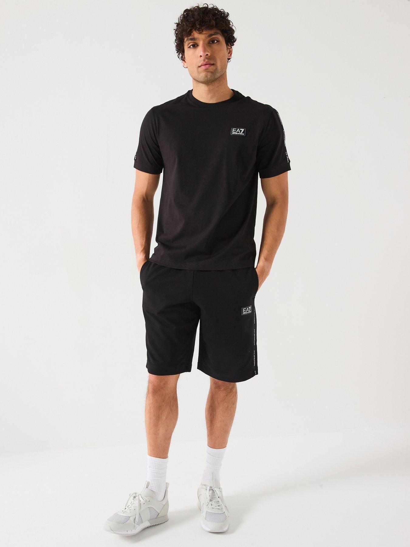Image 3 of 6 of EA7 Emporio Armani Sporty Logo Taped Crew T-Shirt - Black