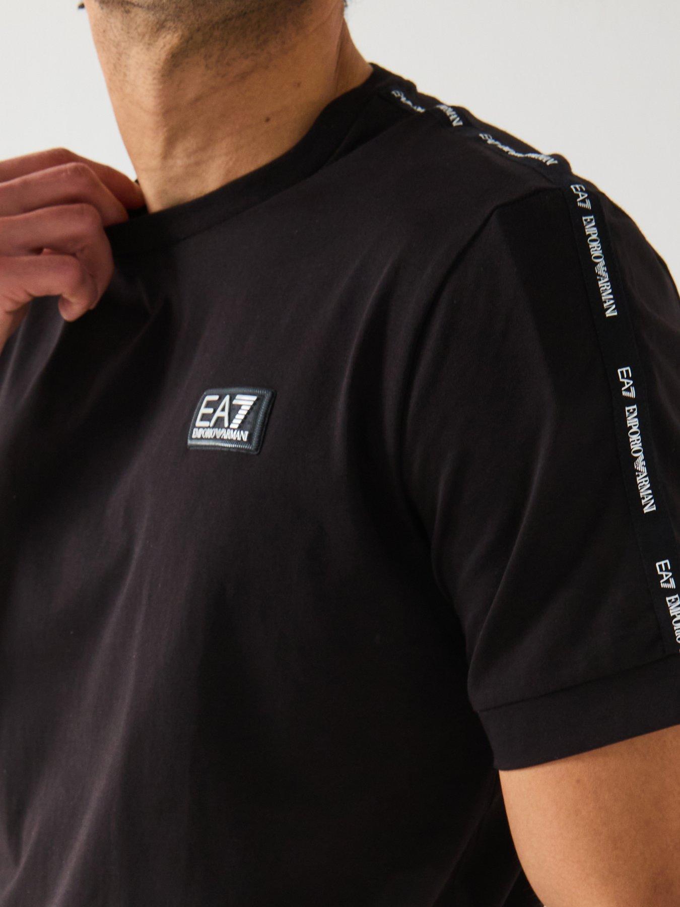Image 4 of 6 of EA7 Emporio Armani Sporty Logo Taped Crew T-Shirt - Black