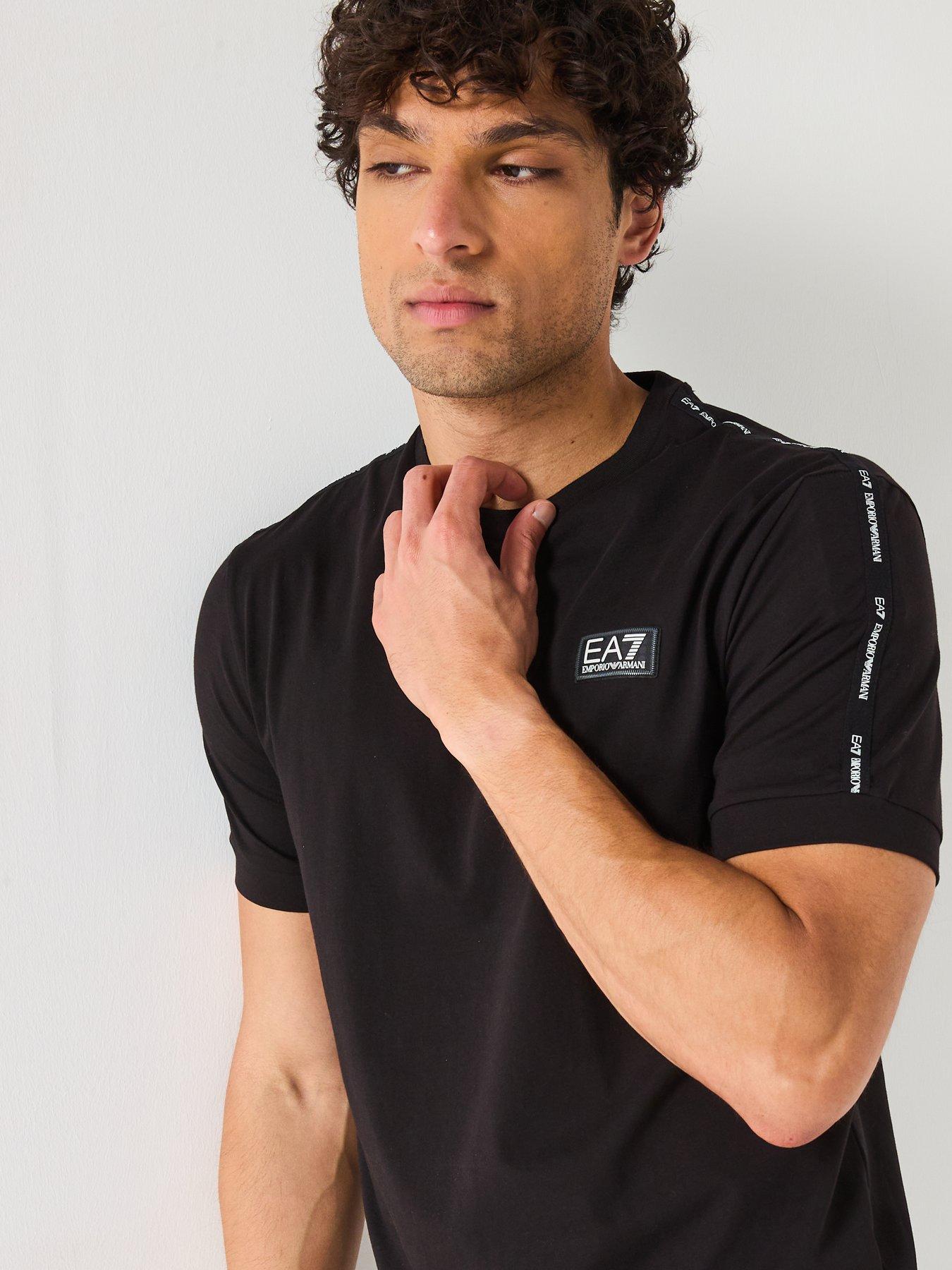 Image 6 of 6 of EA7 Emporio Armani Sporty Logo Taped Crew T-Shirt - Black