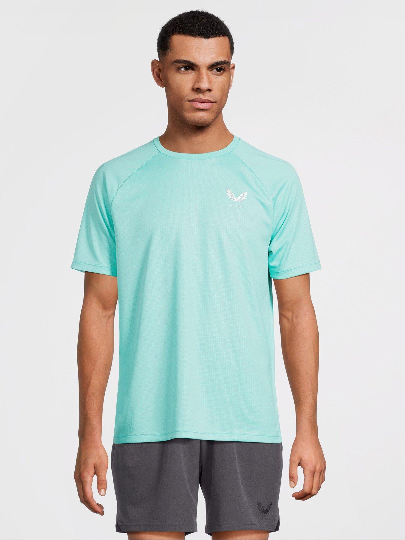 undefined Men's Training Adapt Short Sleeve T-Shirt - Light Aqua/White