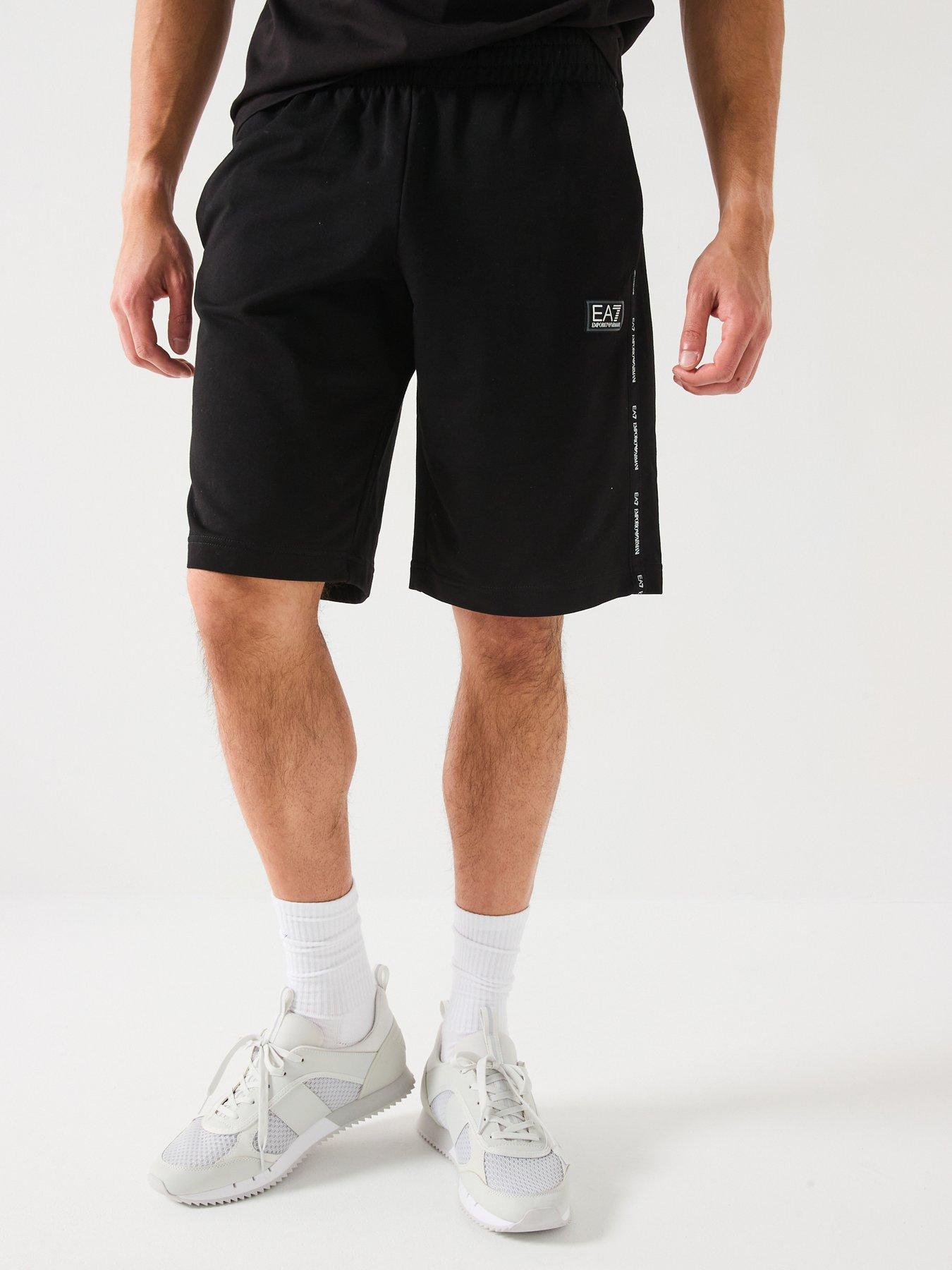 undefined Sporty Logo Taped Jersey Shorts - Black