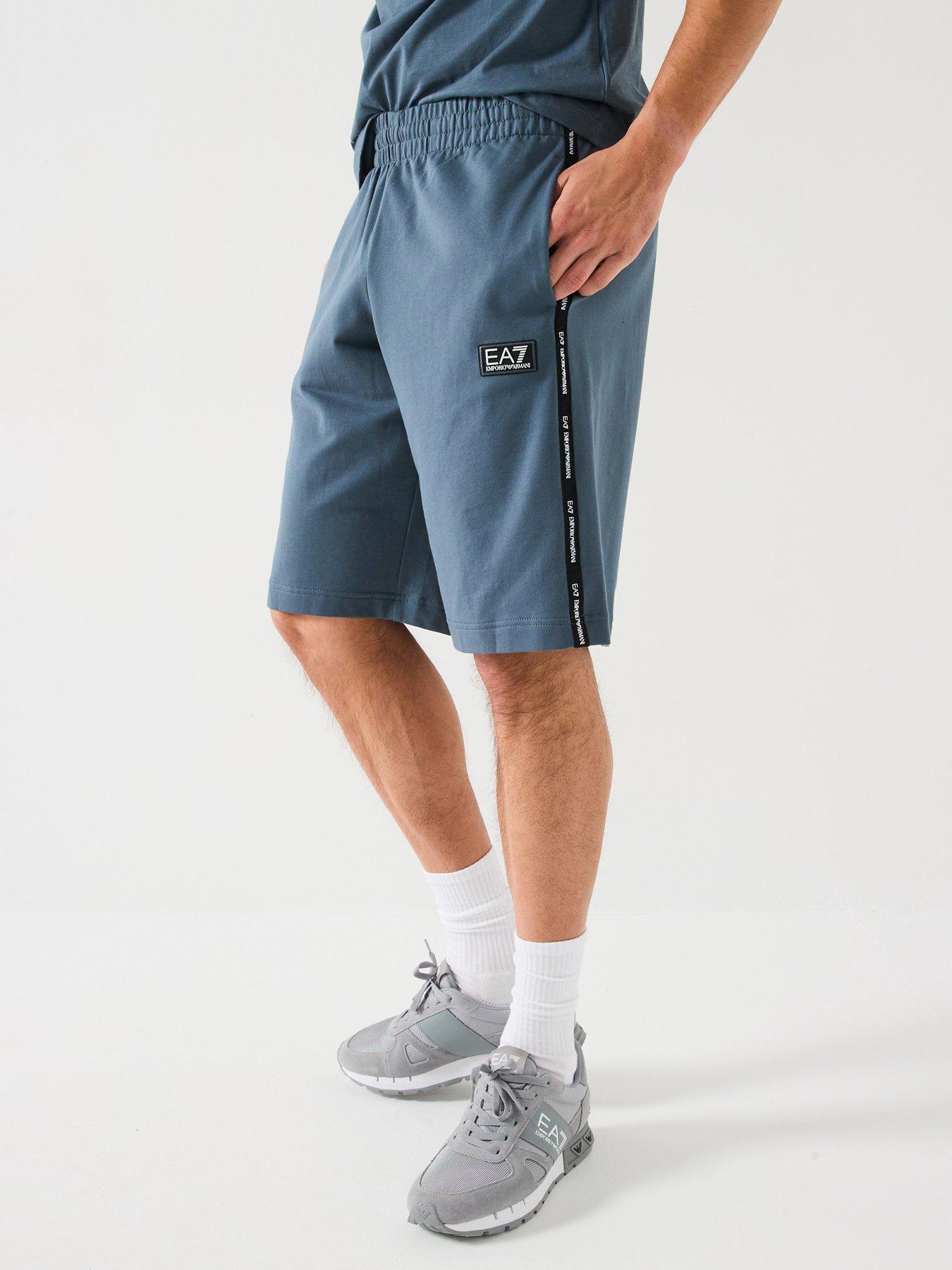 undefined Sporty Logo Taped Jersey Shorts - Dark Grey