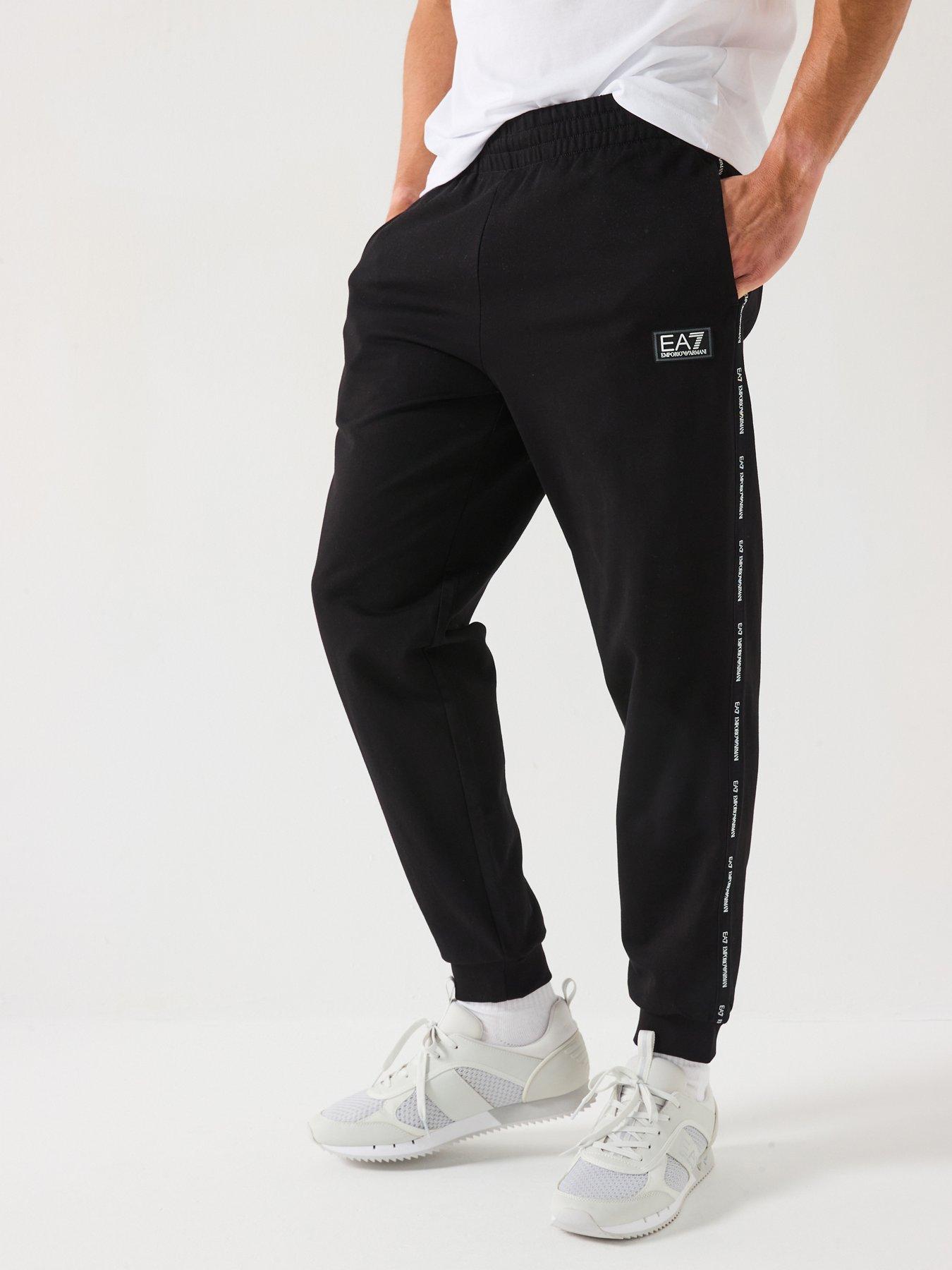 undefined Sporty Logo Taped Joggers - Black