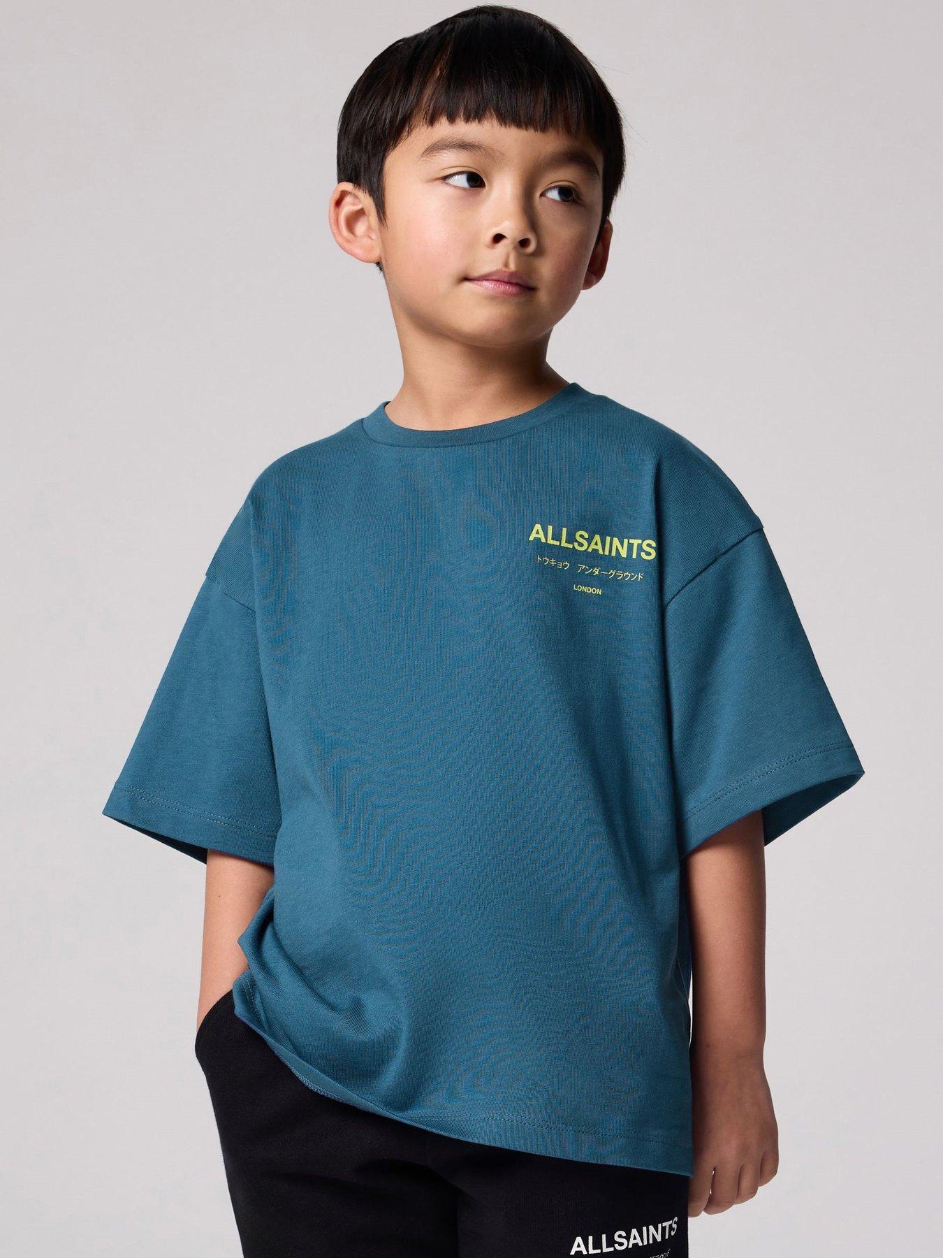undefined All Saints Boys Logo T-Shirt - Navy