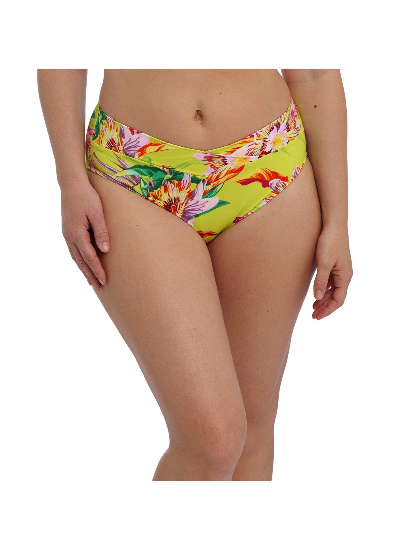 Image 2 of 3 of Fantasie Cala Macarella High Waist Wrap Front Brief - Yellow Multi