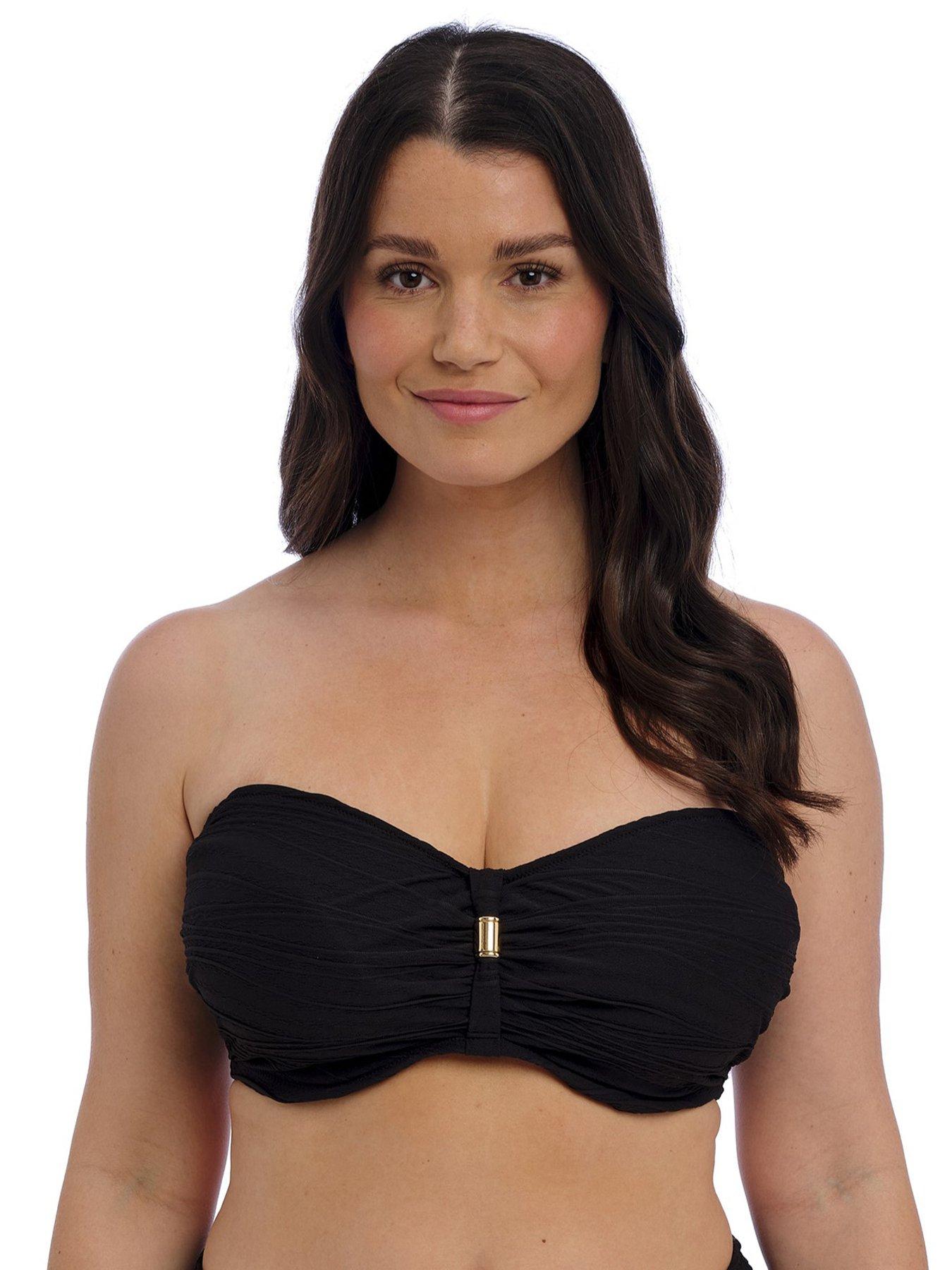 undefined Beach Waves Bandeau Bikini Top - Black