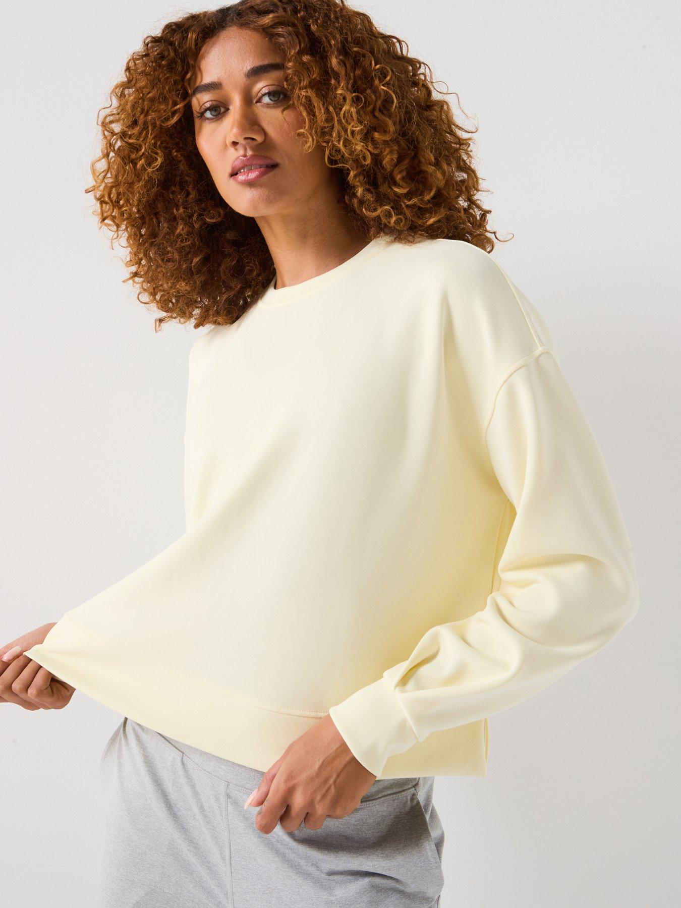 undefined Womens Training Sand Wash Cloudweight Sweatshirt - Yellow