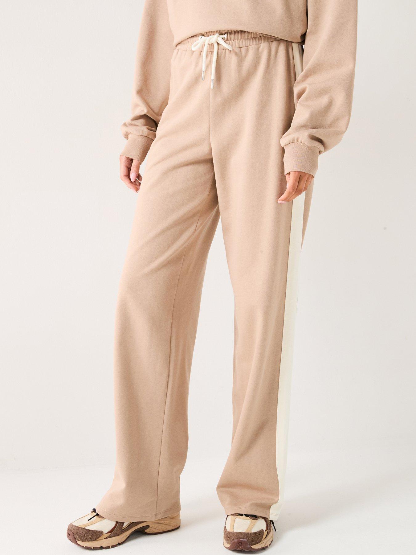 undefined Side Stripe Co-Ord Joggers - Brown