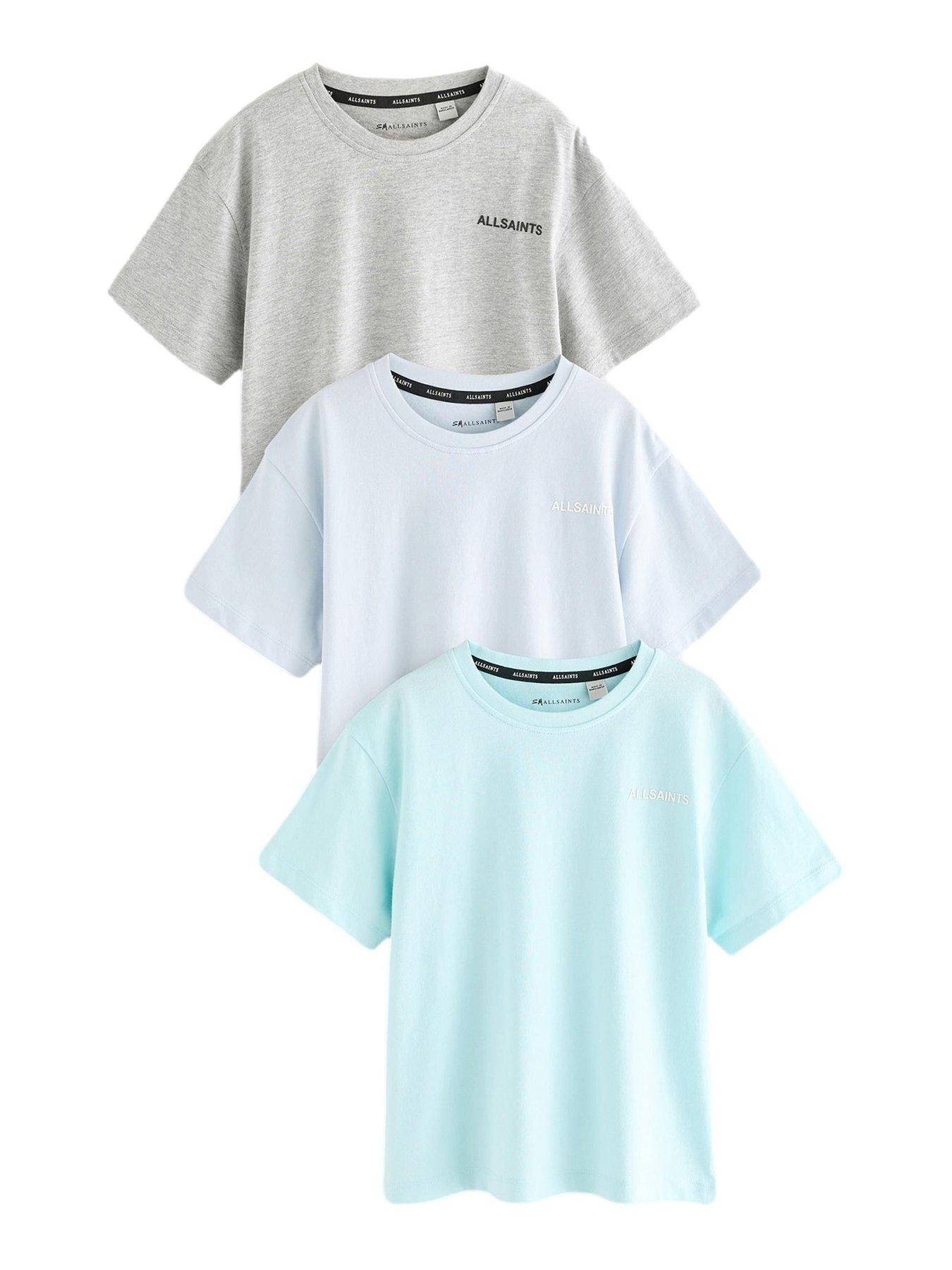 undefined All Saints Logo 3 Pack T-Shirt - Blue