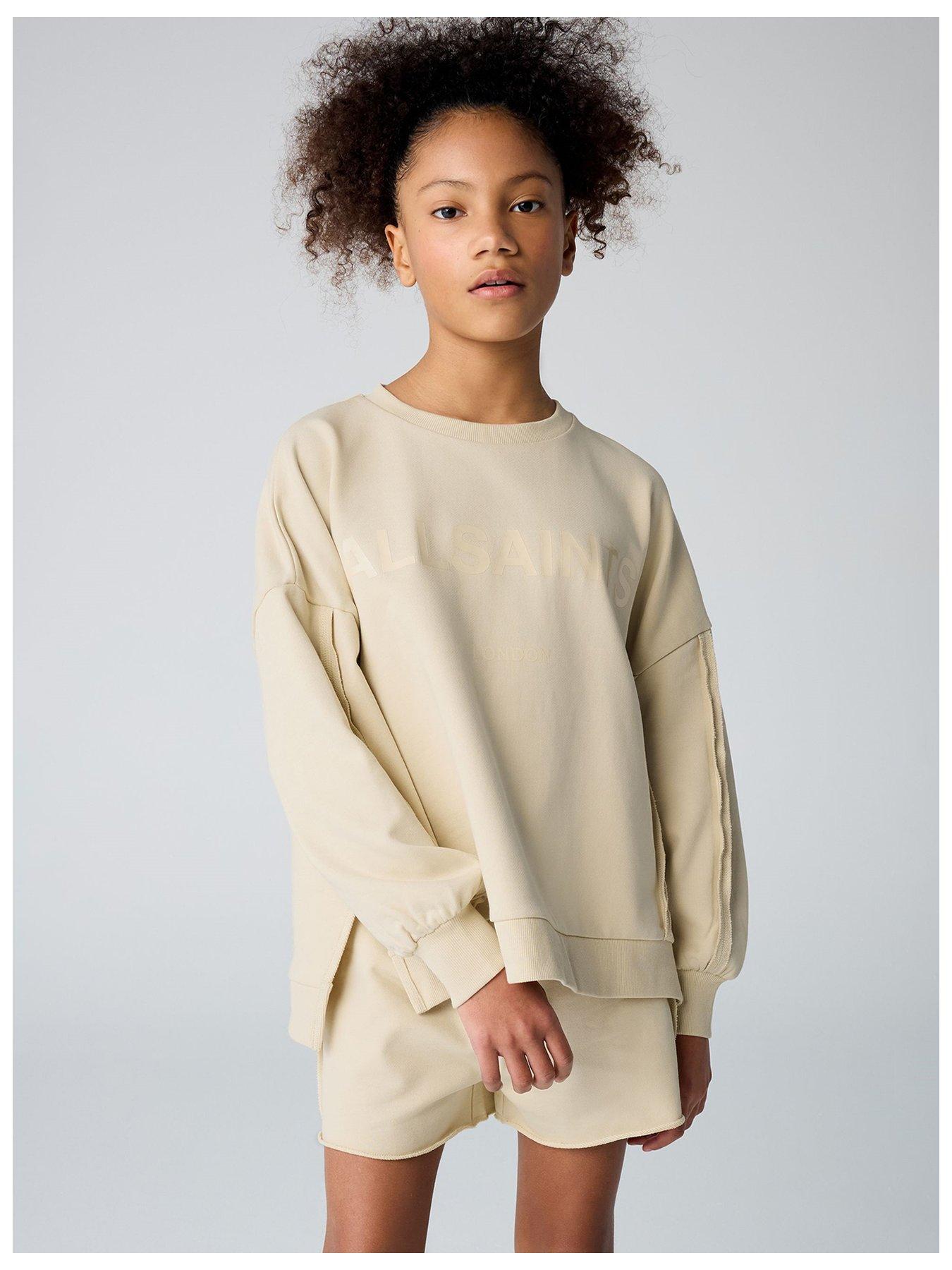 undefined All Saints Raw Hem Sweat Set - Beige