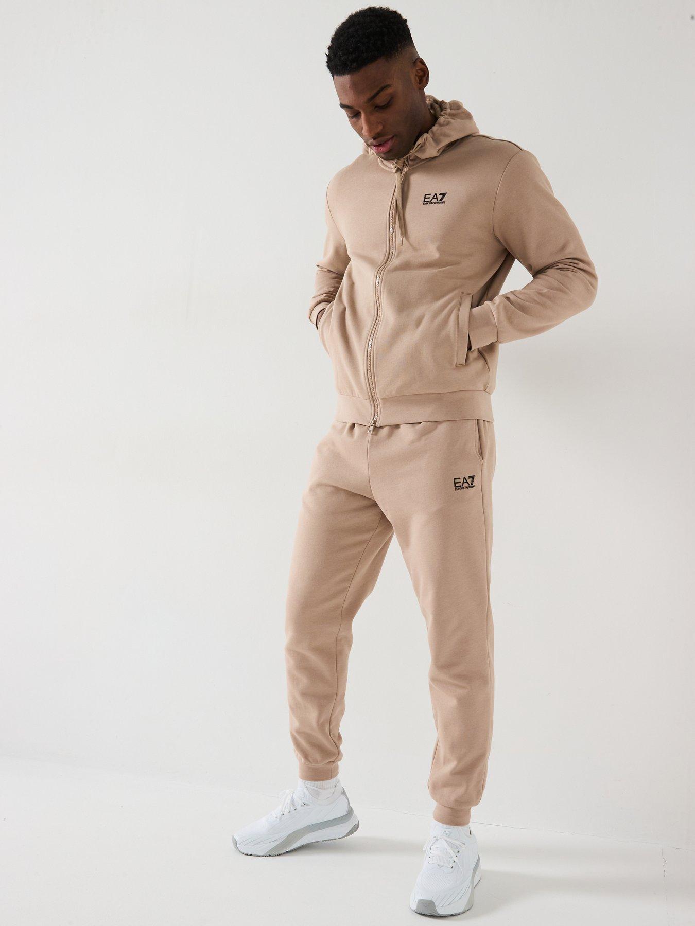 Image 3 of 6 of EA7 Emporio Armani Core Id Hoodie Tracksuit - Beige