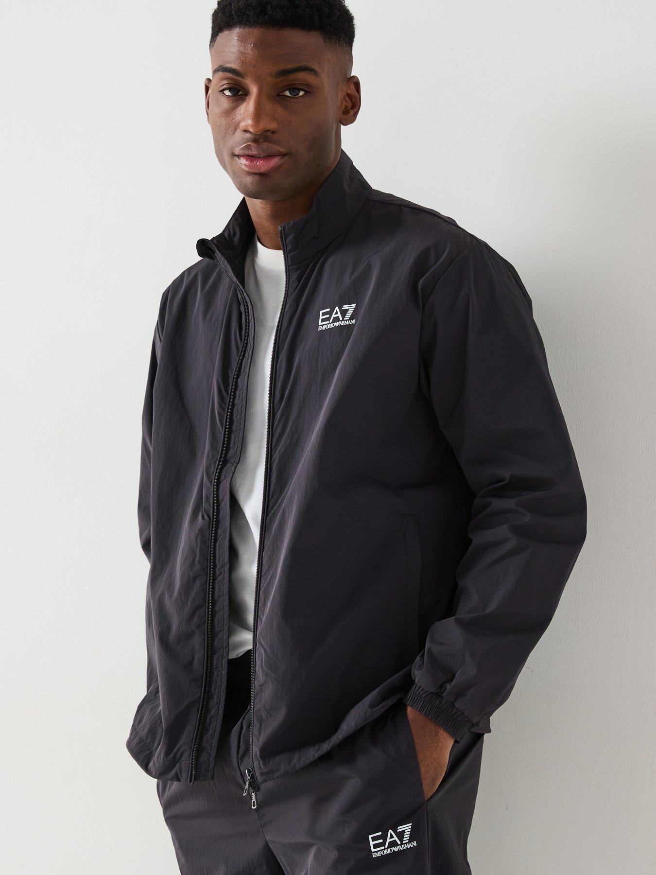 EA7 Emporio Armani Funnel Zip Through Nylon Tracksuit - Dark Brown