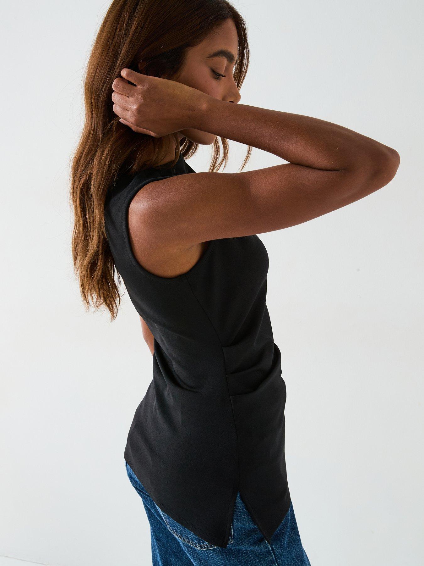 Image 2 of 6 of V by Very Asymetric Detail Top Co-Ord - Black
