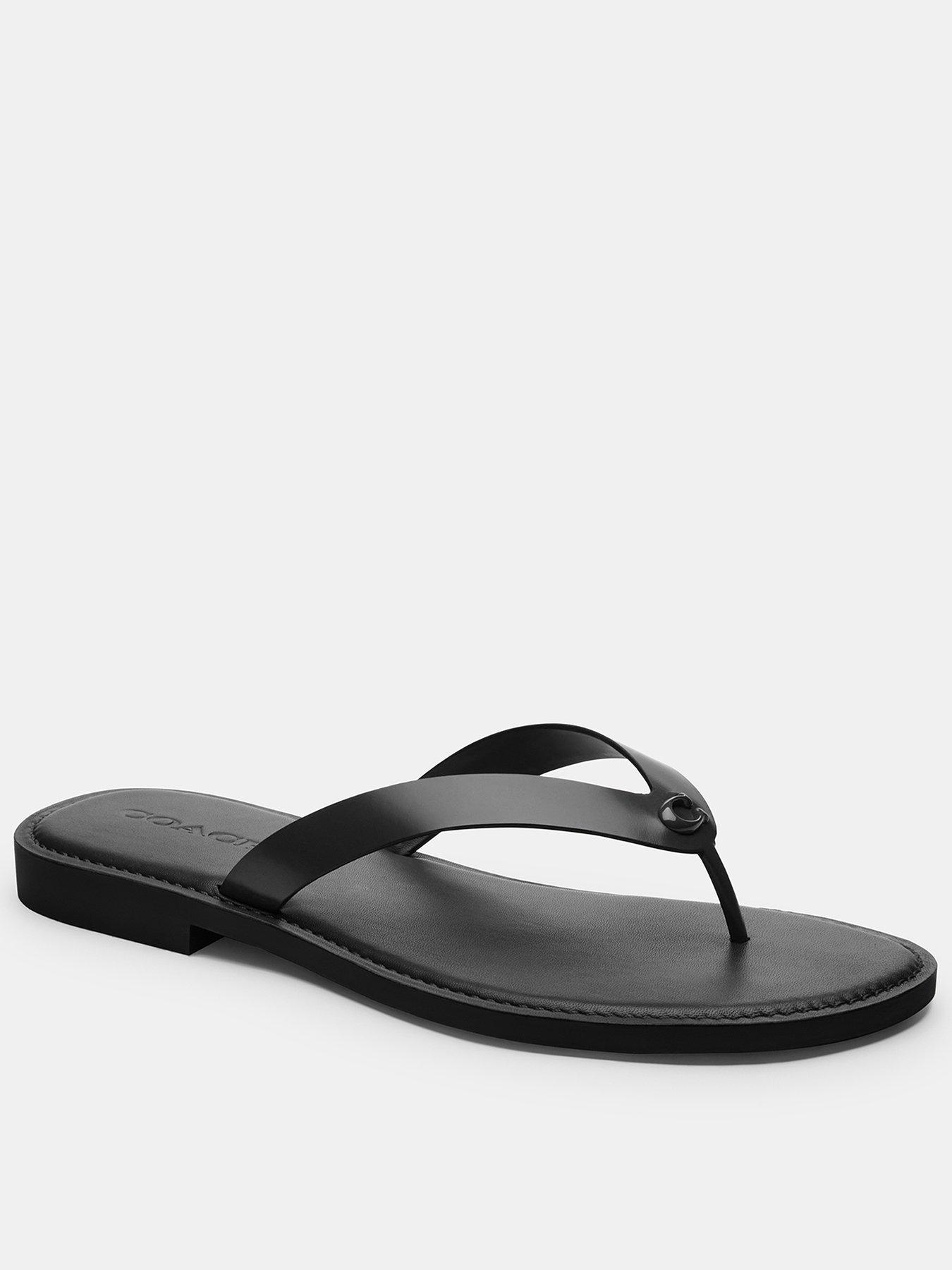 undefined Brianna Leather Flip Flops - Black