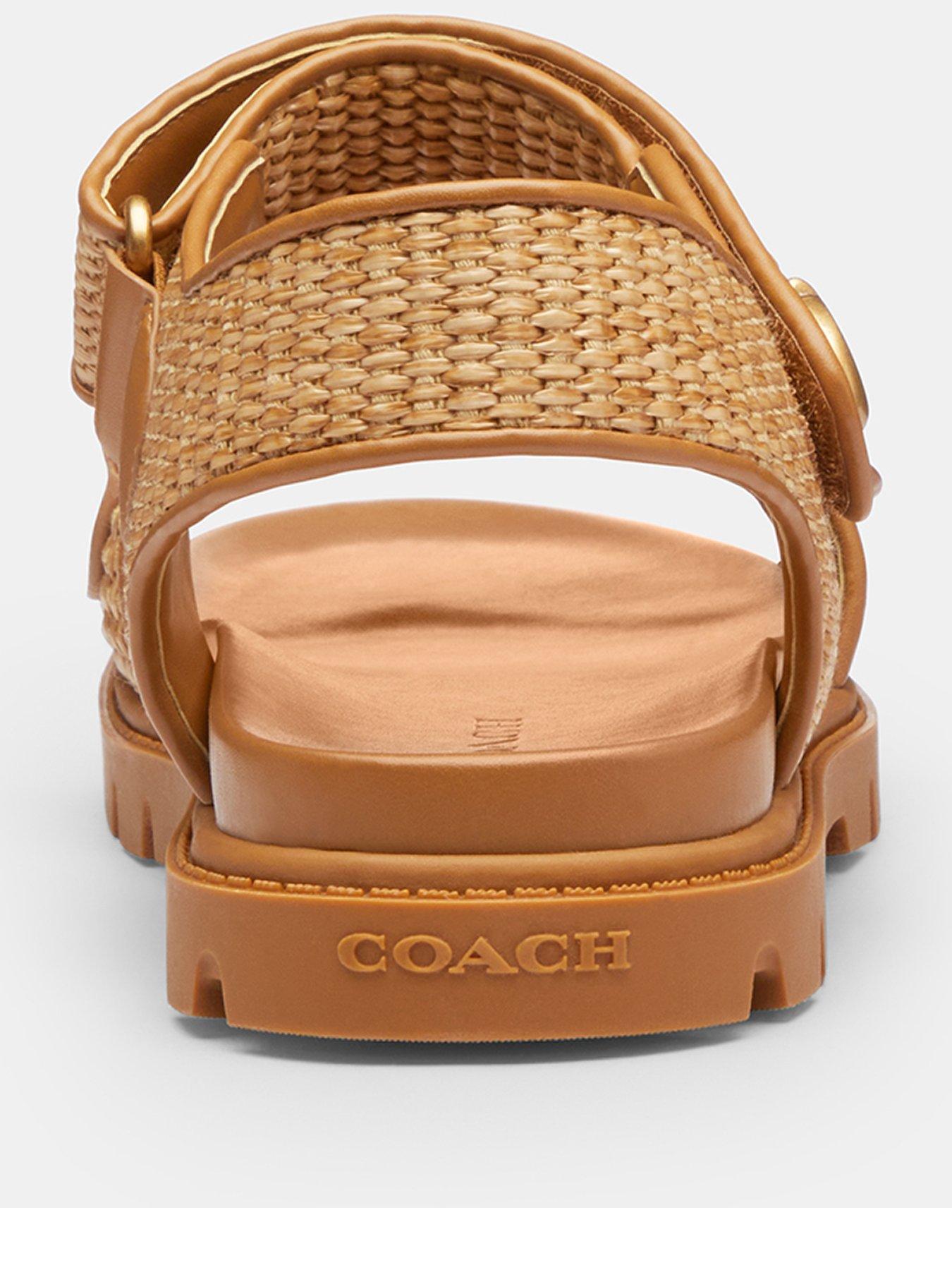Image 3 of 5 of COACH Brynn Straw Sandals - Natural