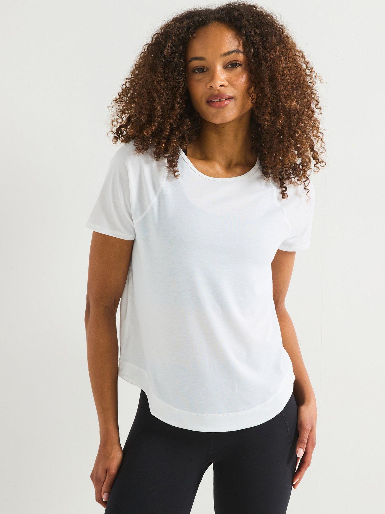 Image 1 of 5 of Sweaty Betty Womens Training Breathe Easy Short Sleeve Top - White